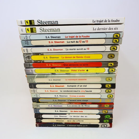 Lot 18 Livres S. A. Steeman Français French Paperback 70s Roman Policier PB