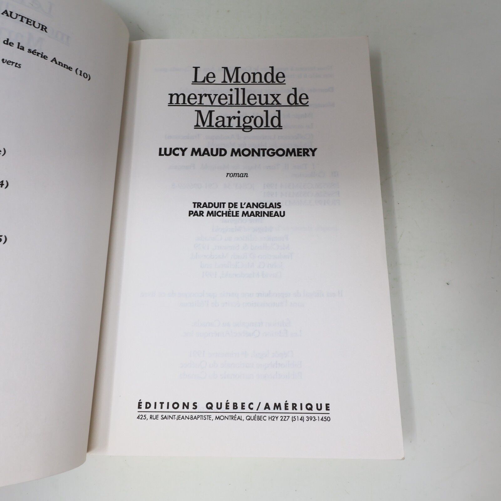 1991 Le Monde Merveilleux de Marigold L Maud Montgomery Maison aux Pignons Verts