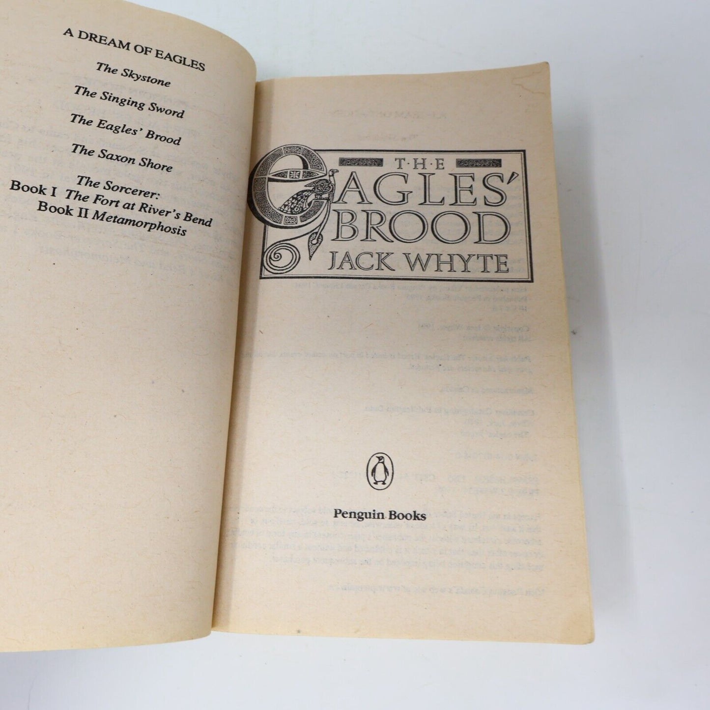 1995 A Dream of Eagles Book #3 The Eagles' Brood by Jack Whyte Penguin Books PB
