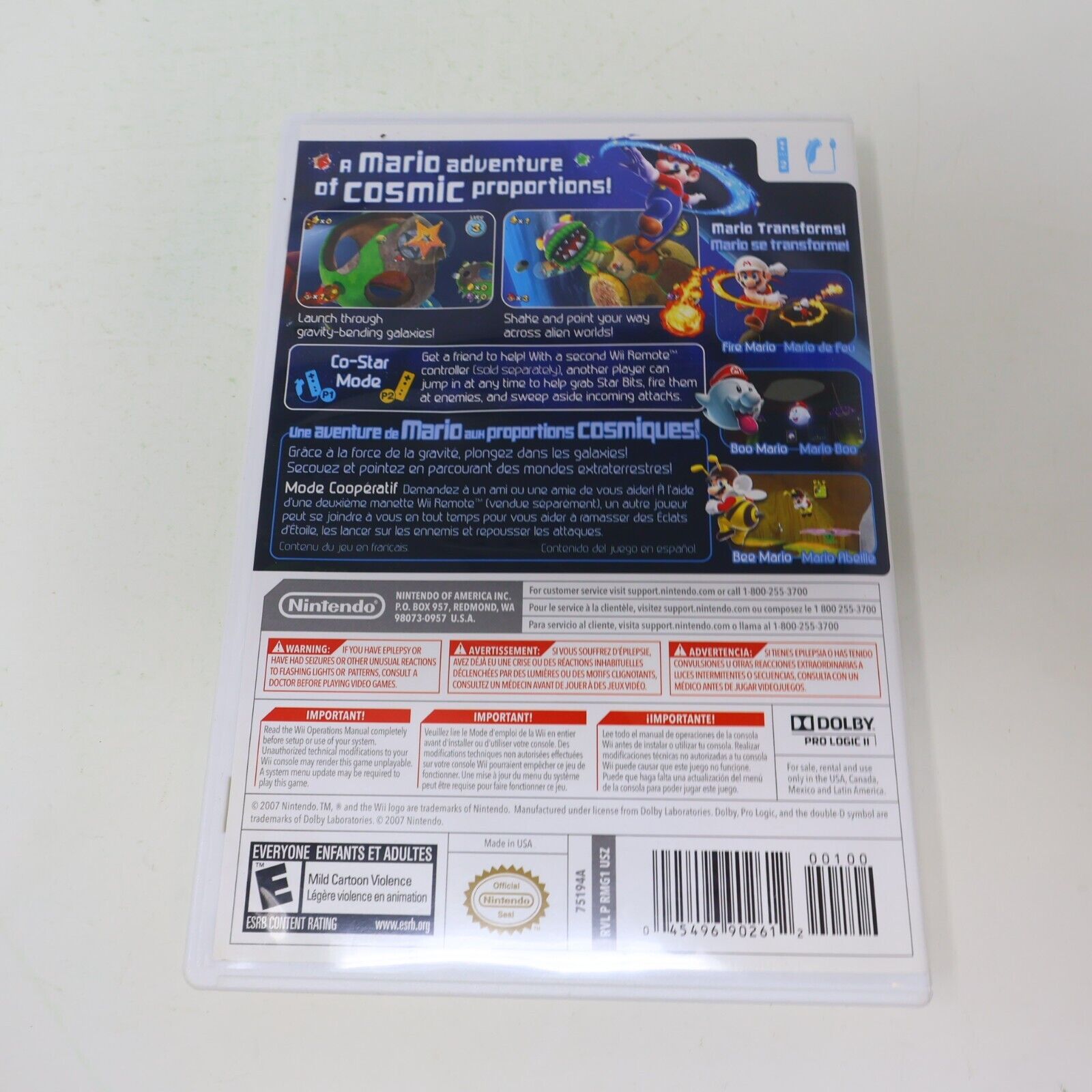 Super Mario Galaxy for the Wii Nintendo Selects Tested NTSC NTSC Video Game Bee