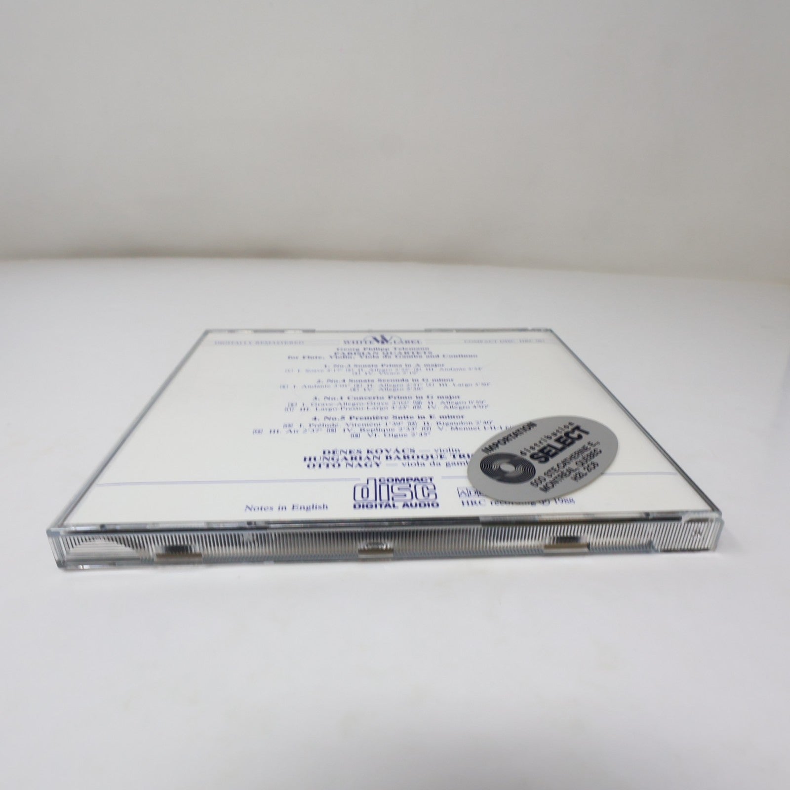 Telemann Parisian Quartets for Flute/Violin/Viola/Continuo CD Kovács/Ottó Nagy