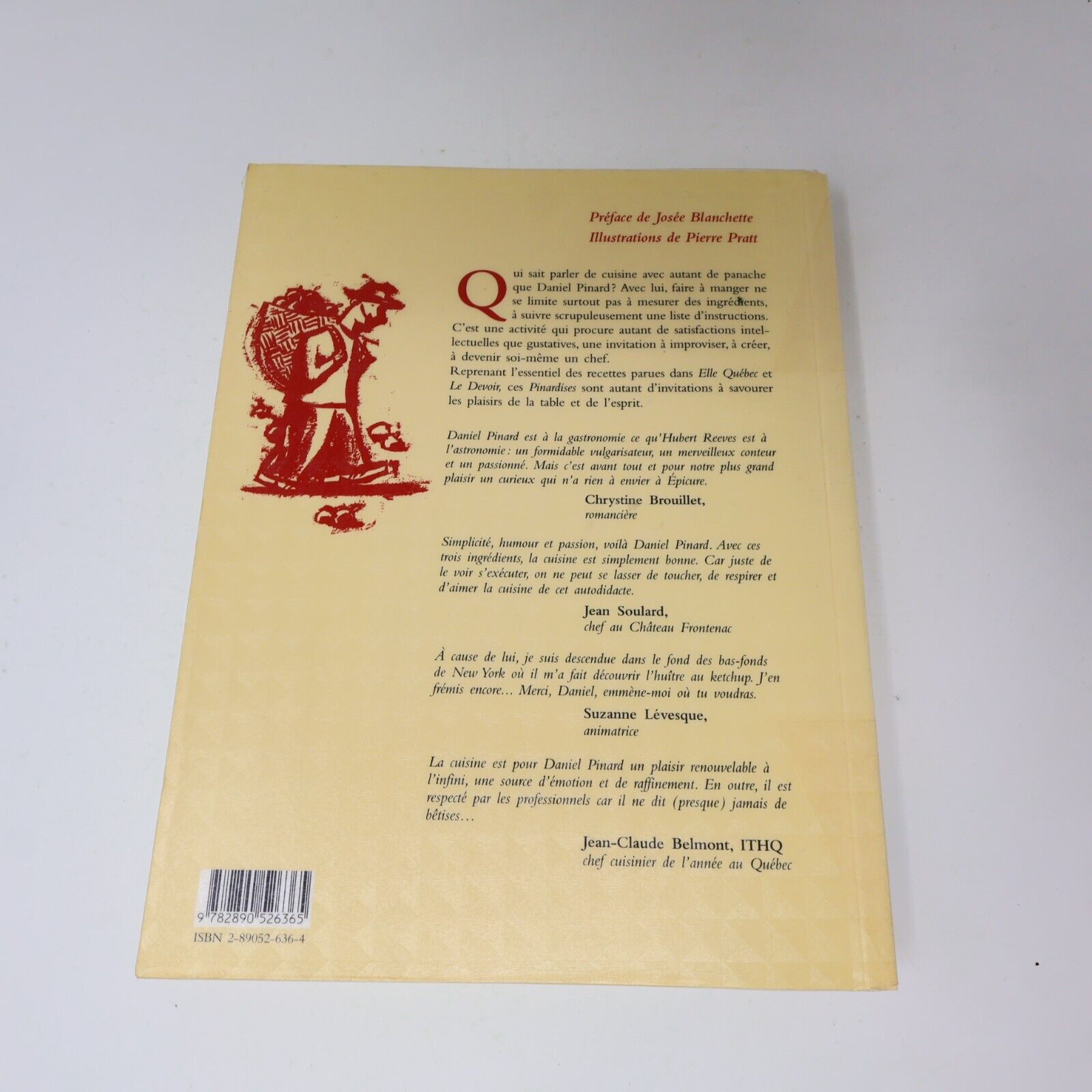 1994 Pinardises Recettes et Propos Culinaires Cuisine Québec de Daniel Pinard PB