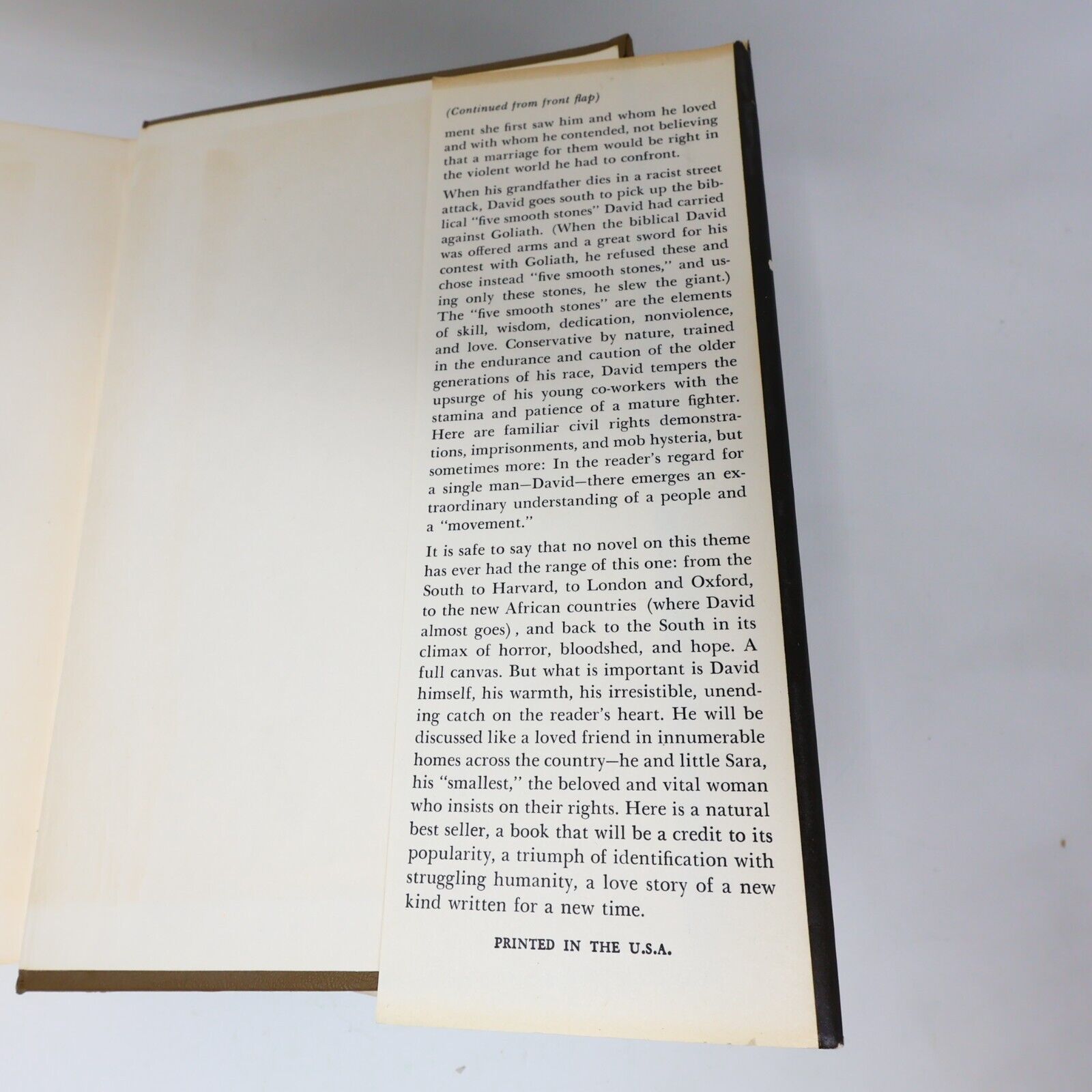 1966 Five Smooth Stones by Ann Fairbairn Hardcover HC Crown Fiction Civil rights