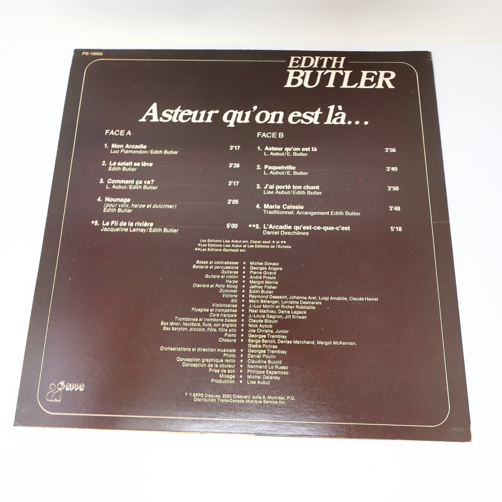 Edith Butler Lot 2 Disques LP Record Vinyl L'Espoir/Asteur Qu'on est Là....