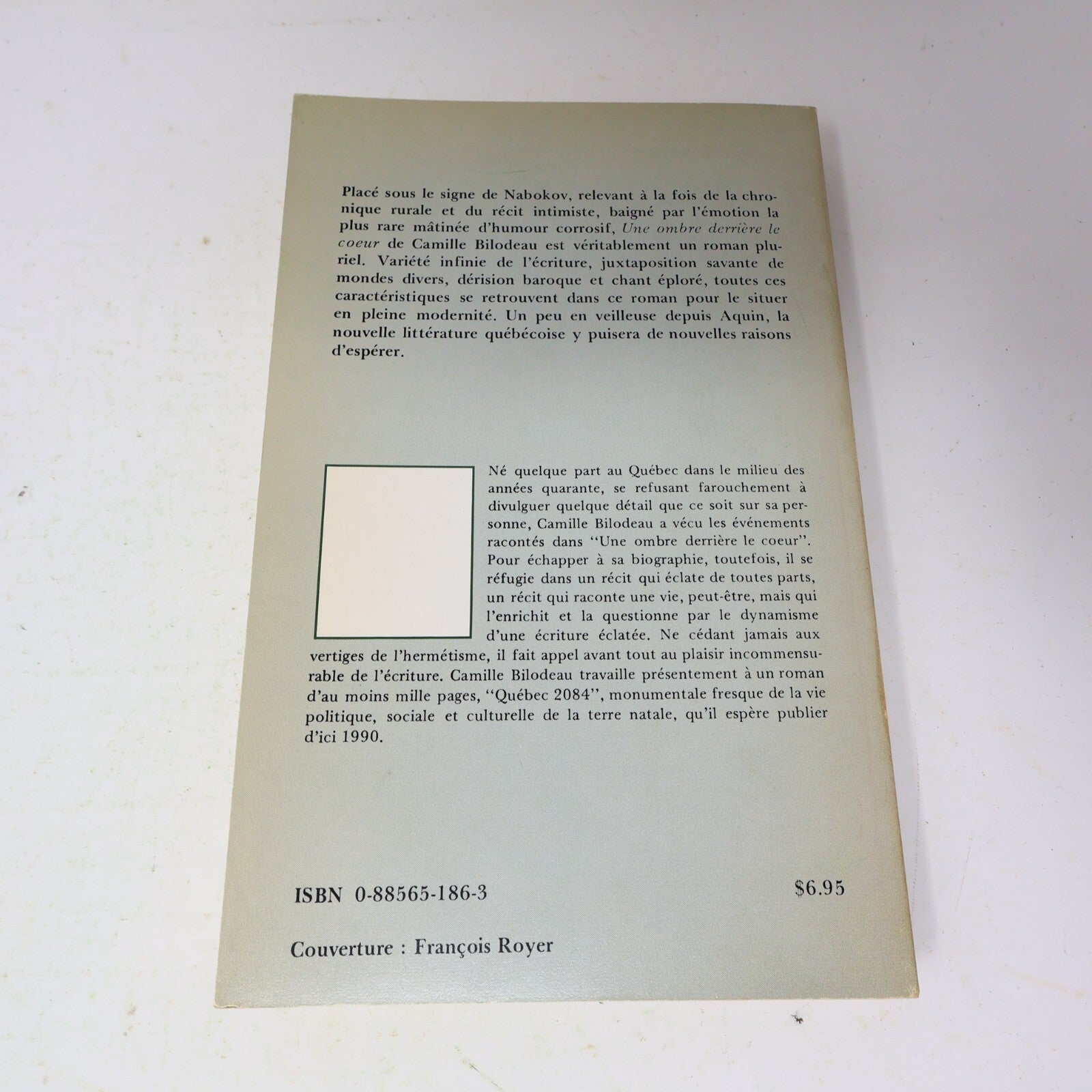 1979 Une Ombre Derrière le Cœur Roman-Pluriel Camille Bilodeau Contre-Culture PB
