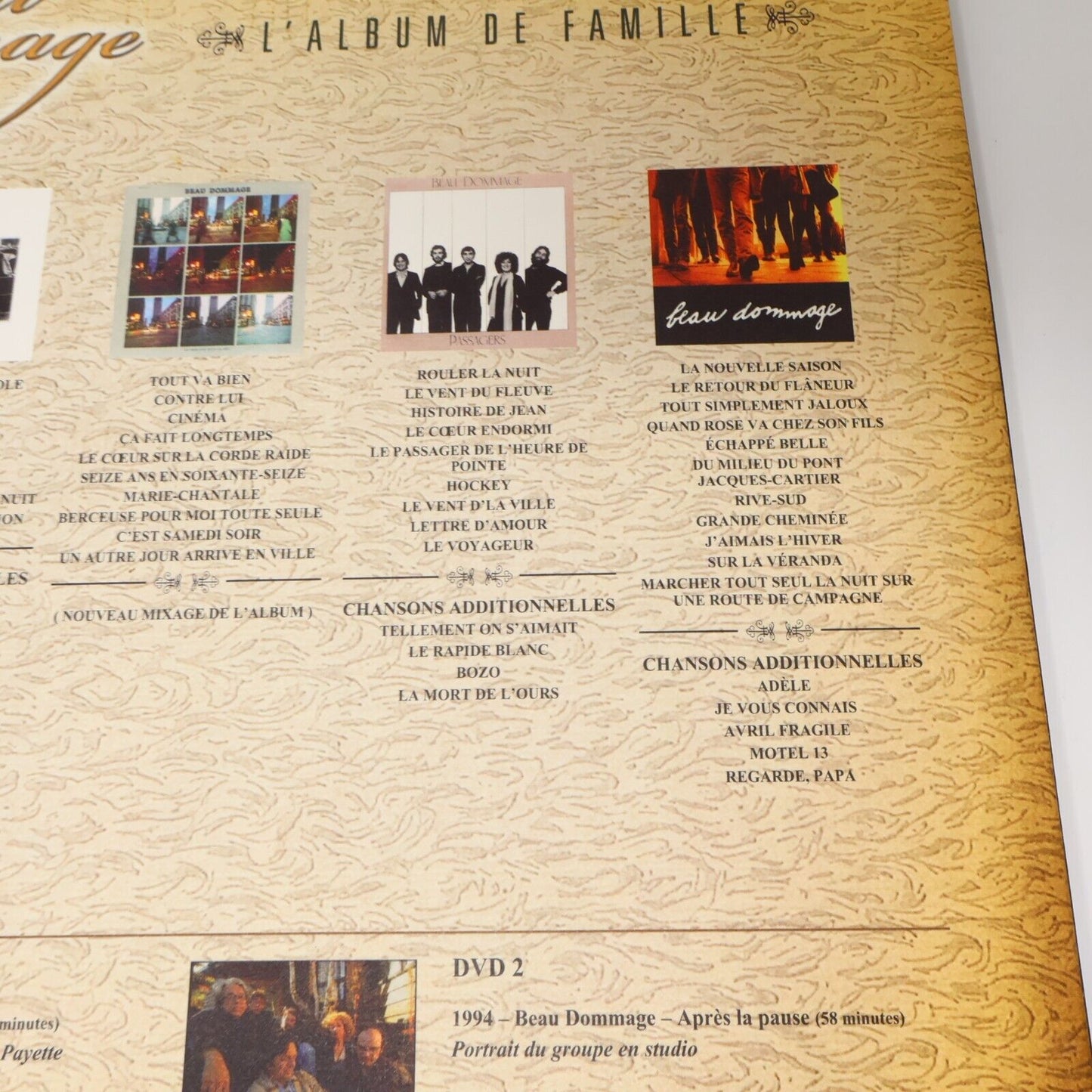 L'Album de Famille Beau Dommage CD + DVD Testé 2009 Québec Michel Rivard Picbois