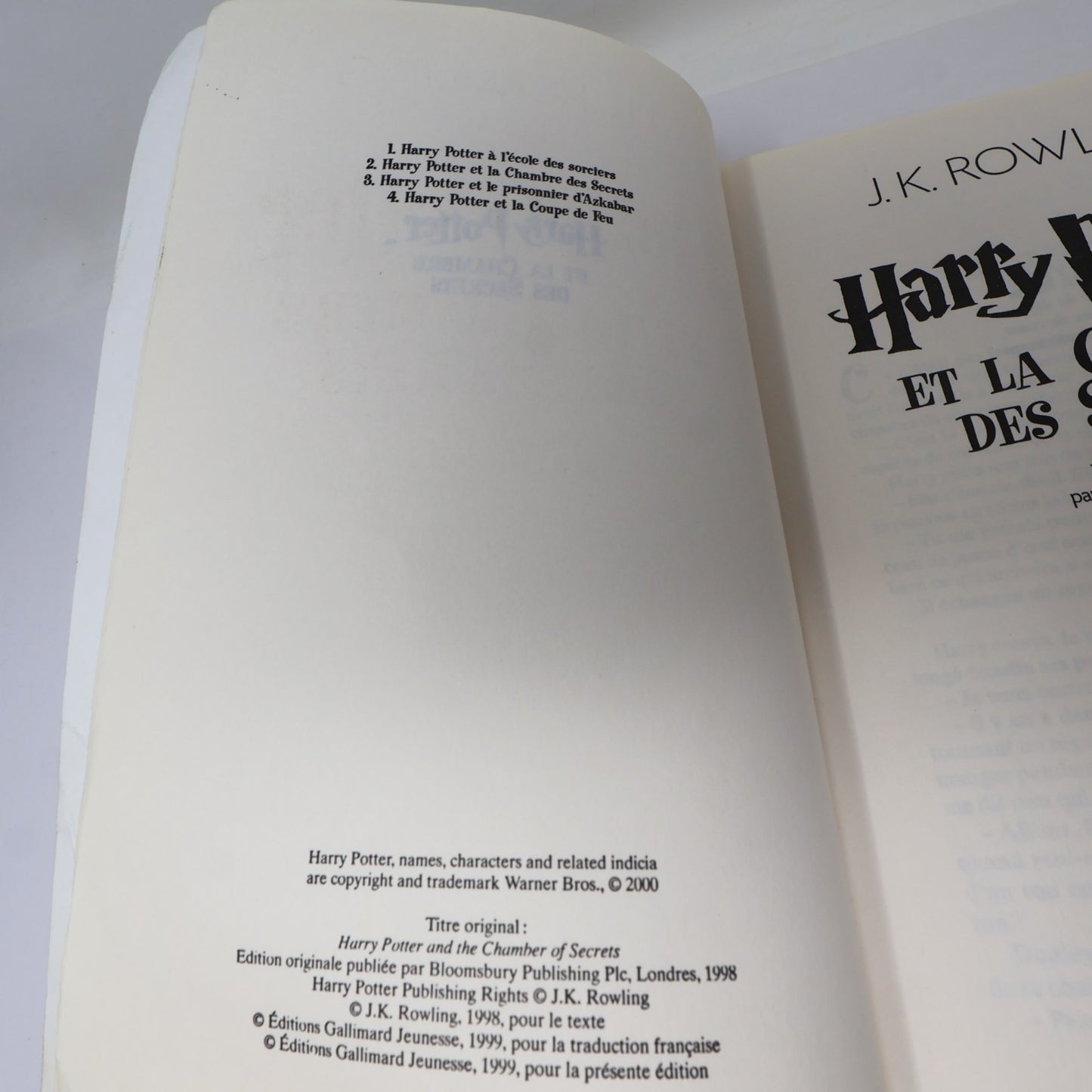 Harry Potter et la Chambre des Secrets J.K. Rowling 2005 PB Grand Format Livre