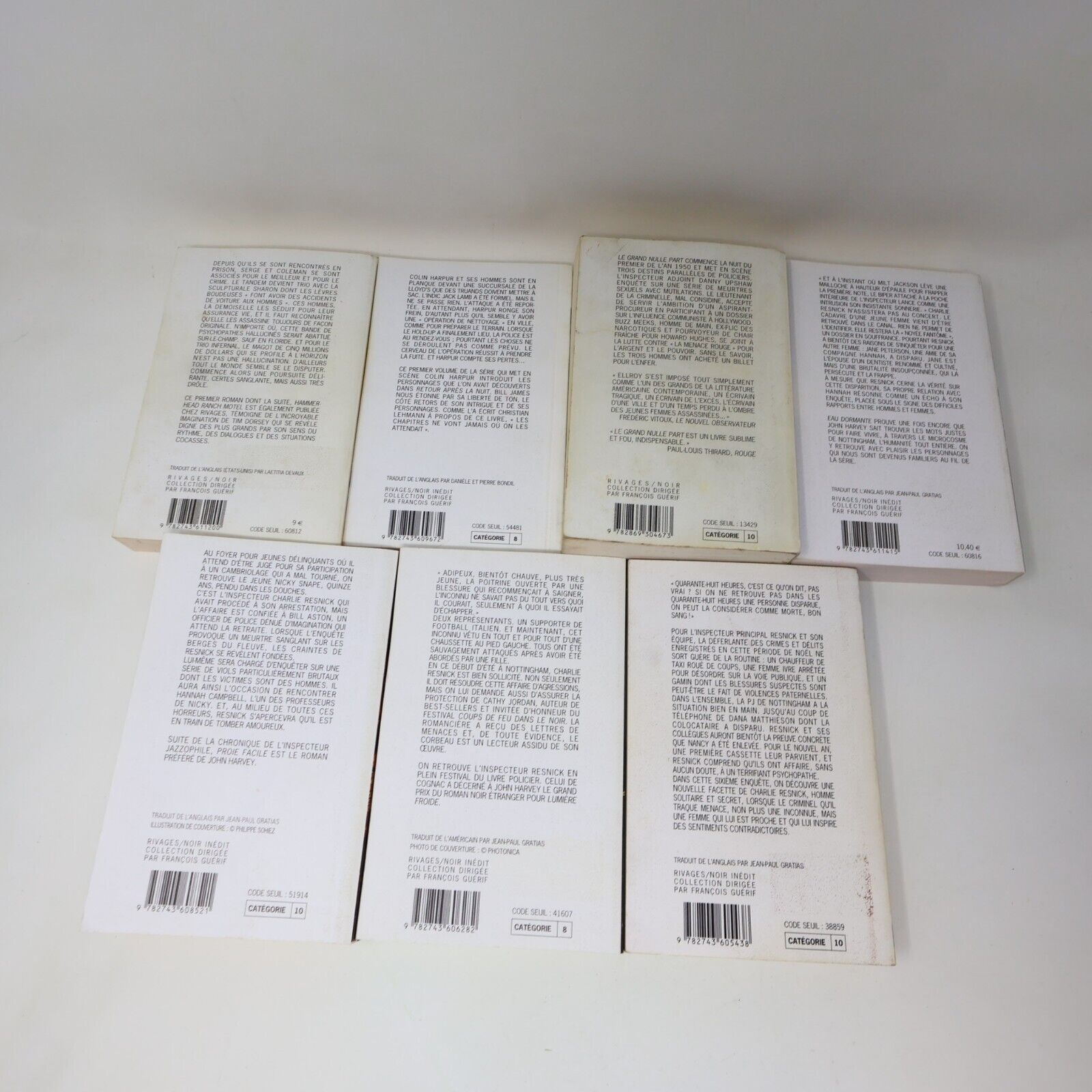 Rivages/Noir Lot 7 Livres John Harvey James Ellroy Bill James Français French PB