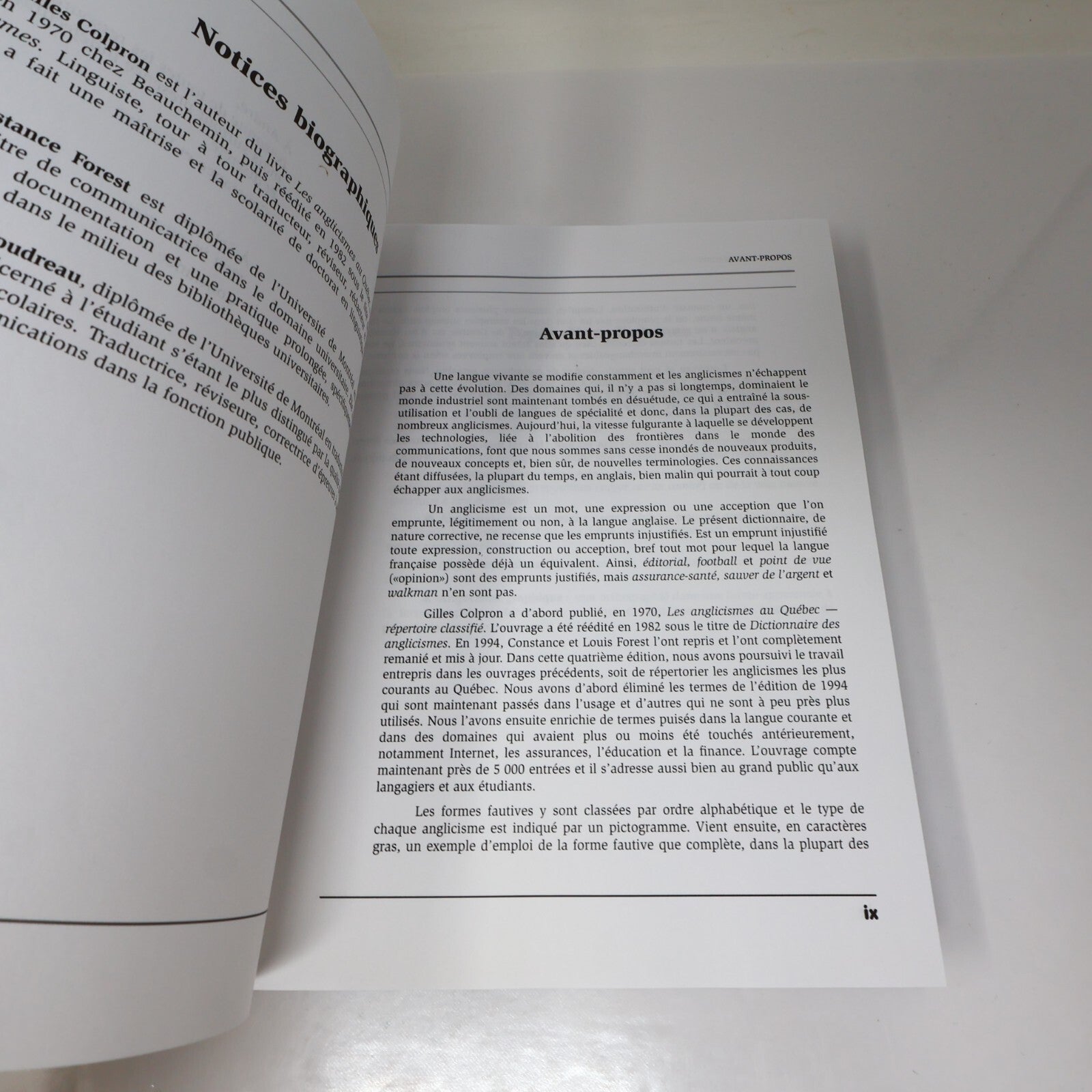 Le Colpron le Dictionnaire des Anglicismes Forest/Boudreau 1998 HC Français 90s