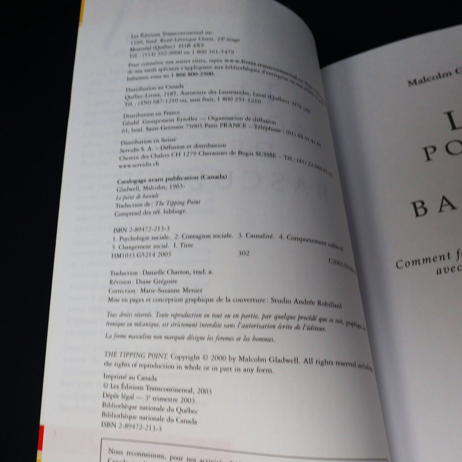 Lot 2 Livres Les Prodiges & Le Point de Bascule de Malcolm Gladwell Affaires