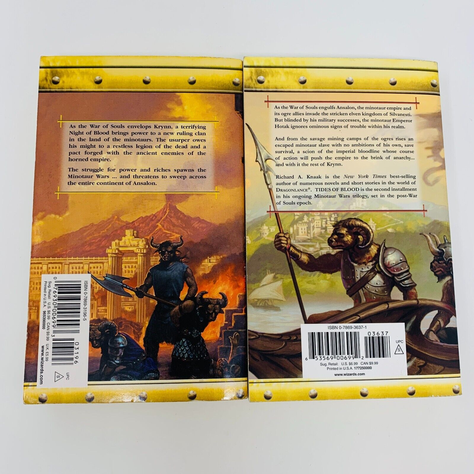 DragonLance The Minotaurs Wars 1-2 Night of Blood + Tides of Blood WOC Books Lot