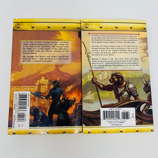 DragonLance The Minotaurs Wars 1-2 Night of Blood + Tides of Blood WOC Books Lot