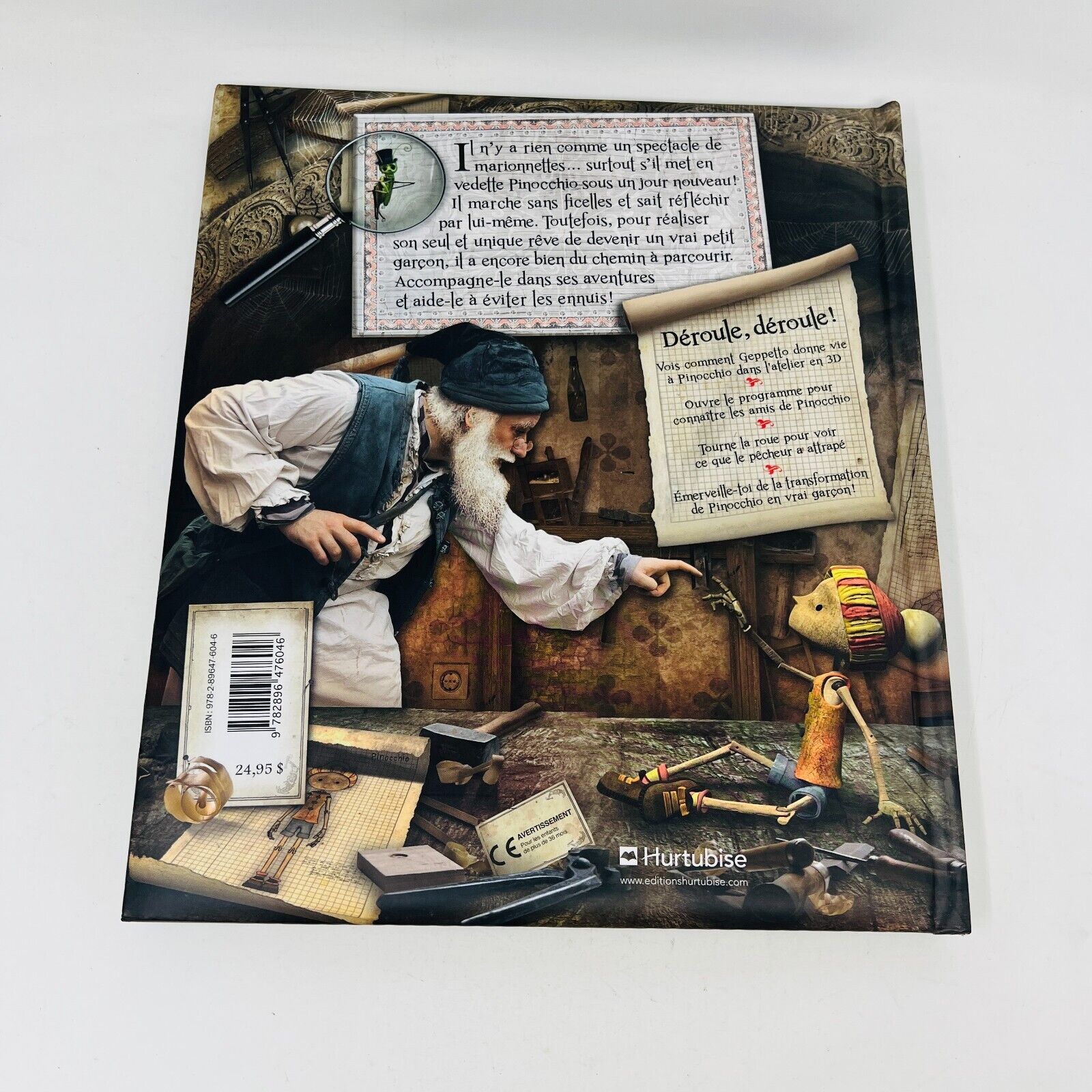 2011 Les Aventures de Pinocchio de Stella Gurney Français Hurtubise Enfants HC