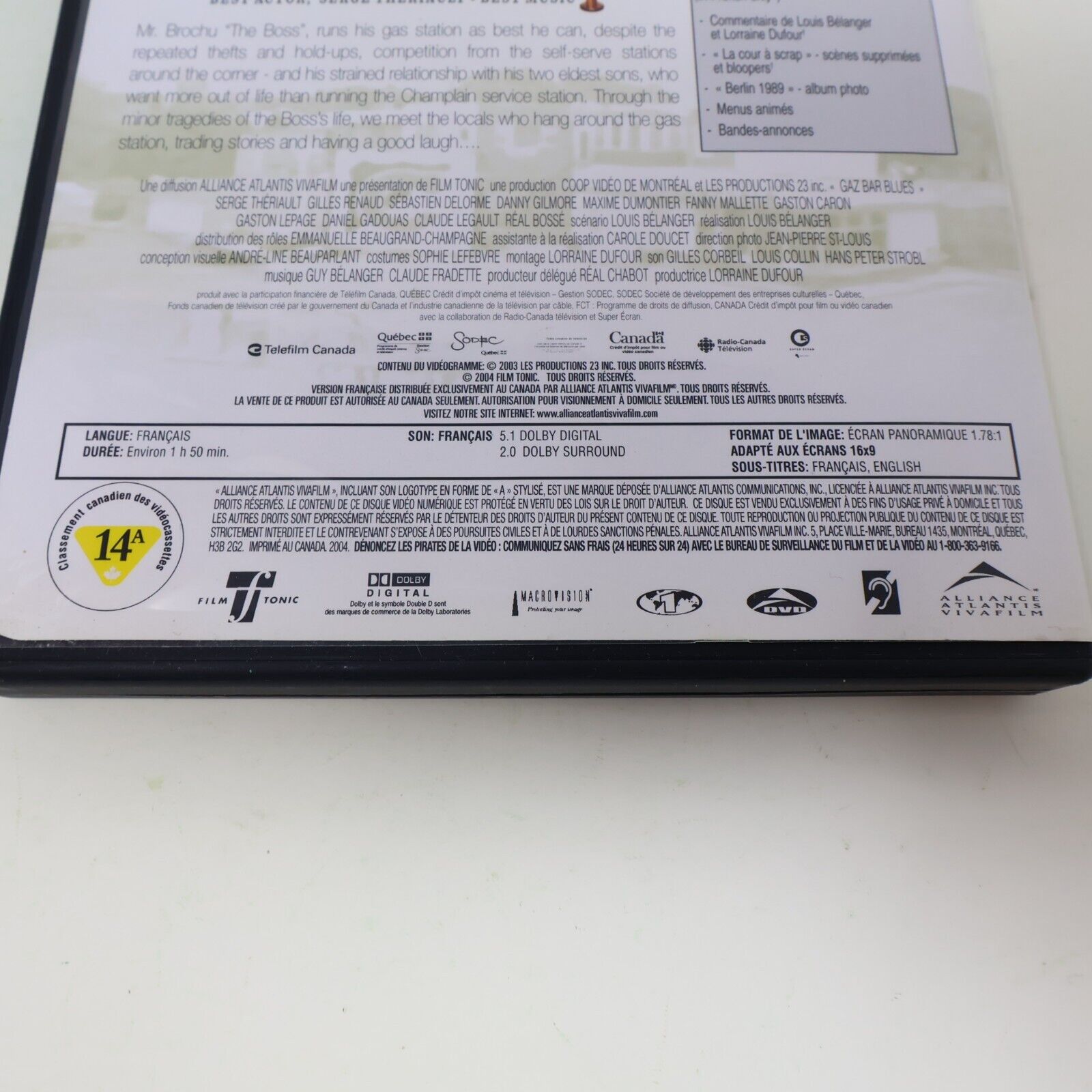 Gaz Bar Blues DVD Testé Québécois Français French Only Serge Thériault Region 1