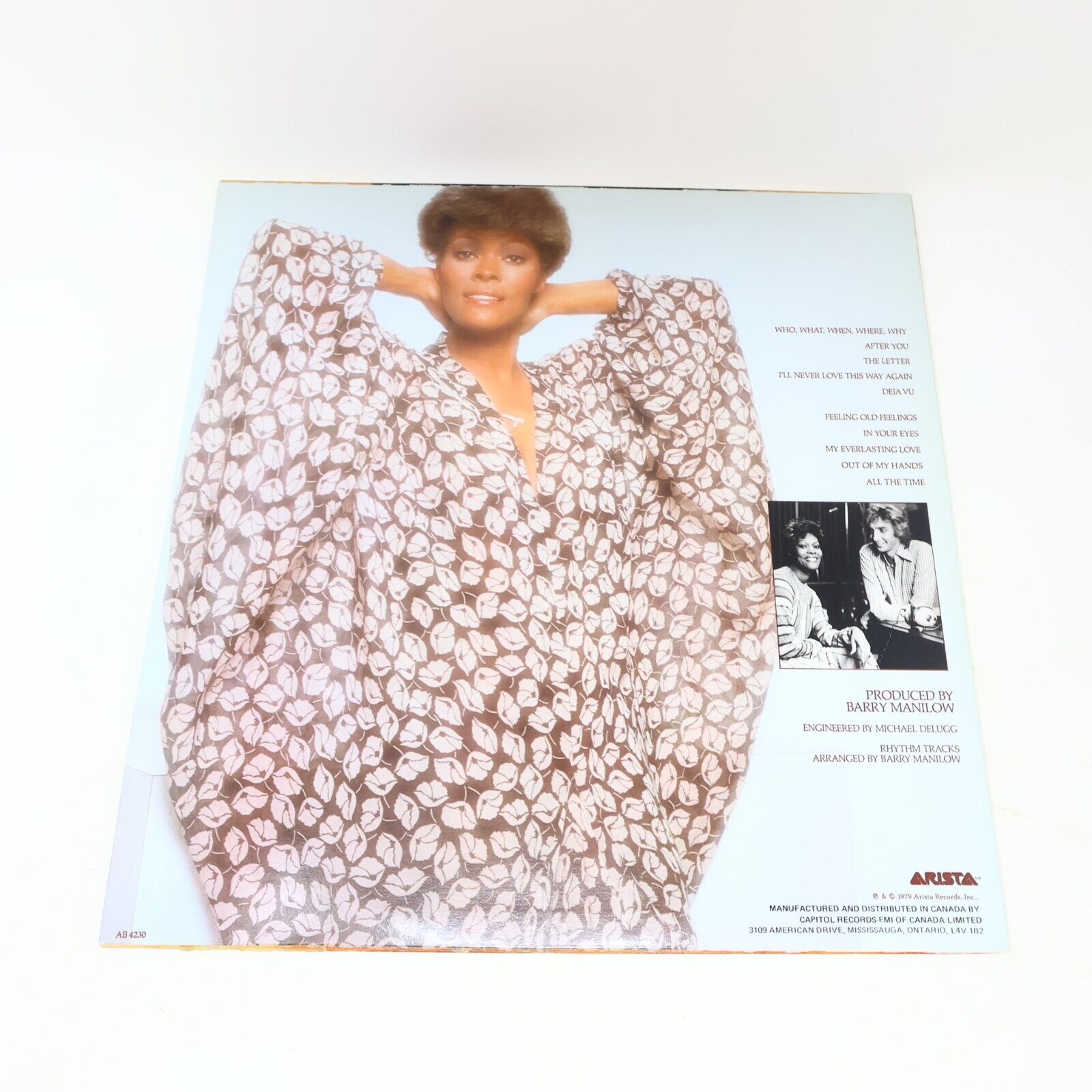 Dionne Warwick Dionne LP Record Vinyl Arista  AB 4230 Canada 1979 Funk Soul 70s