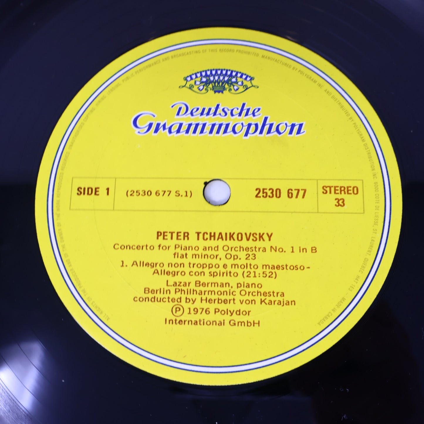 Tschaikowsky Von Karajan Lazar Berman Berliner Klavierkonzert 1 Record 2530 677