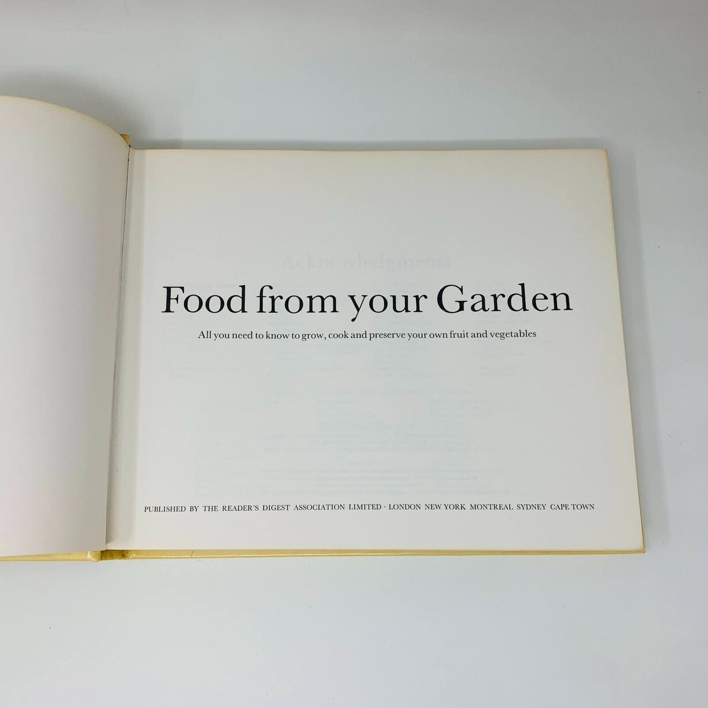 1977 Food From Your Garden Reader's Digest Grow Cook Preserve Fruit & Vegetables