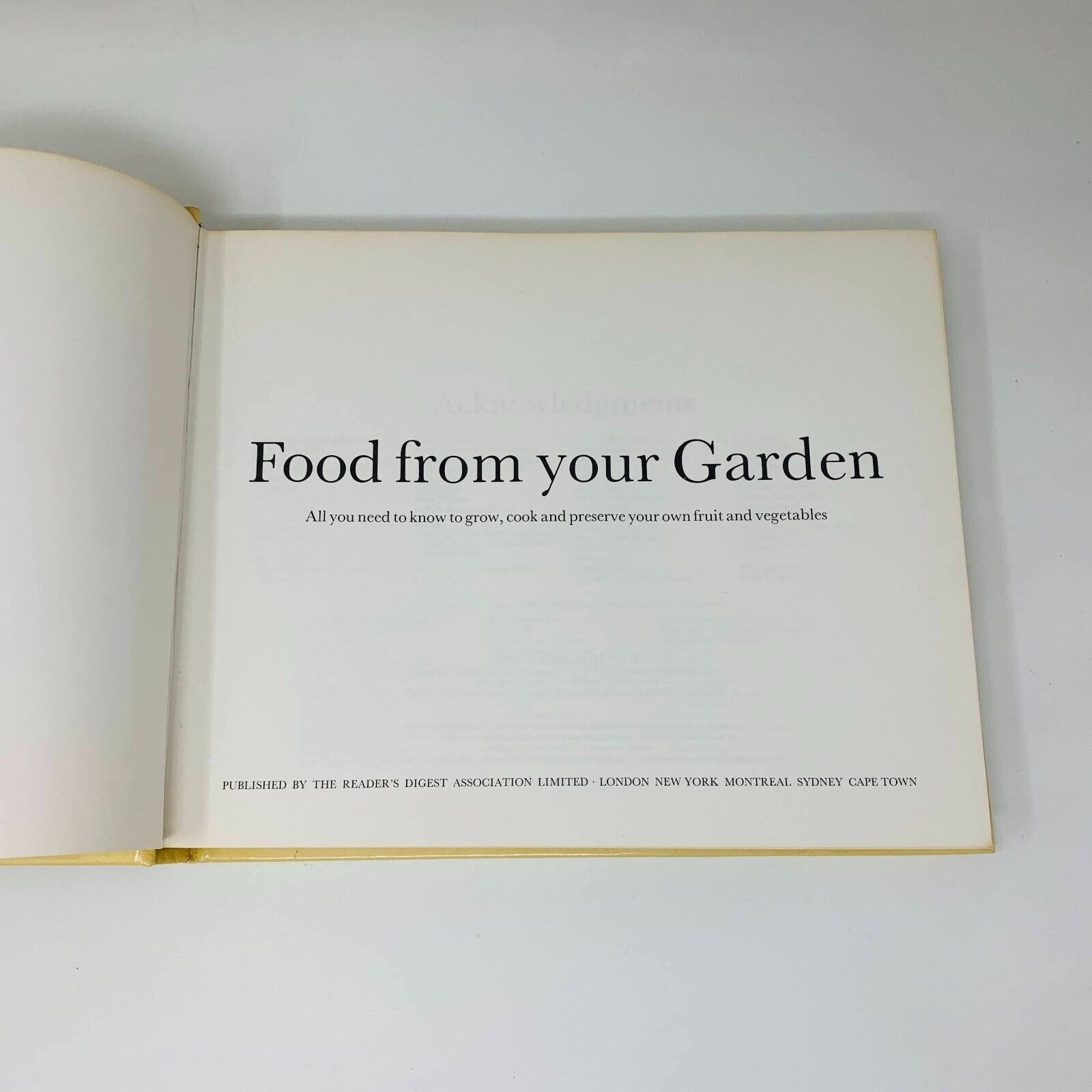 1977 Food From Your Garden Reader's Digest Grow Cook Preserve Fruit & Vegetables