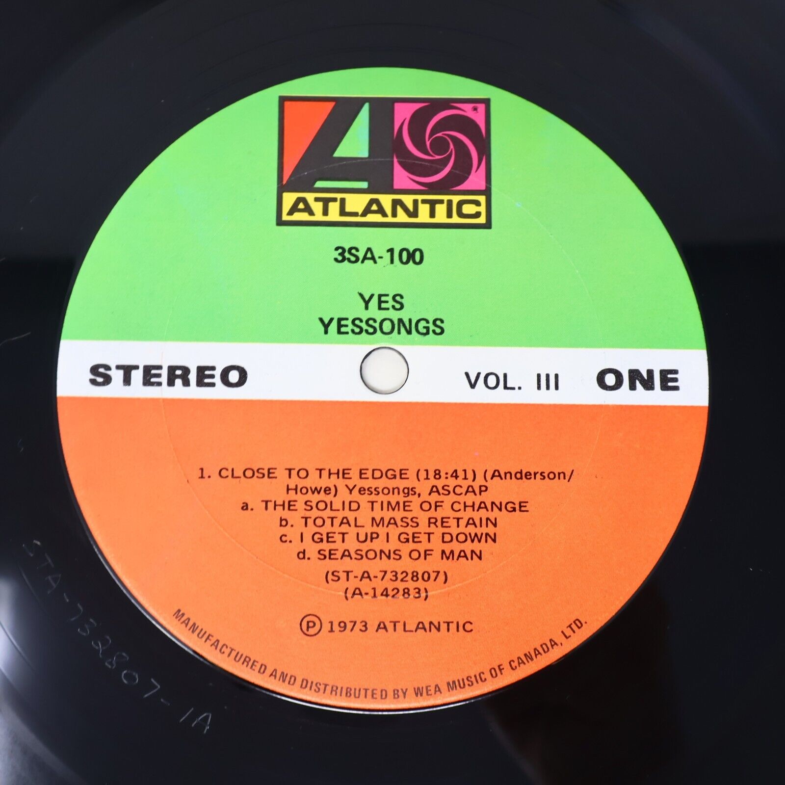 Yes Yessongs 3x LP Record Vinyl 1973 Canada Atlantic SD 3-100 Booklet Included