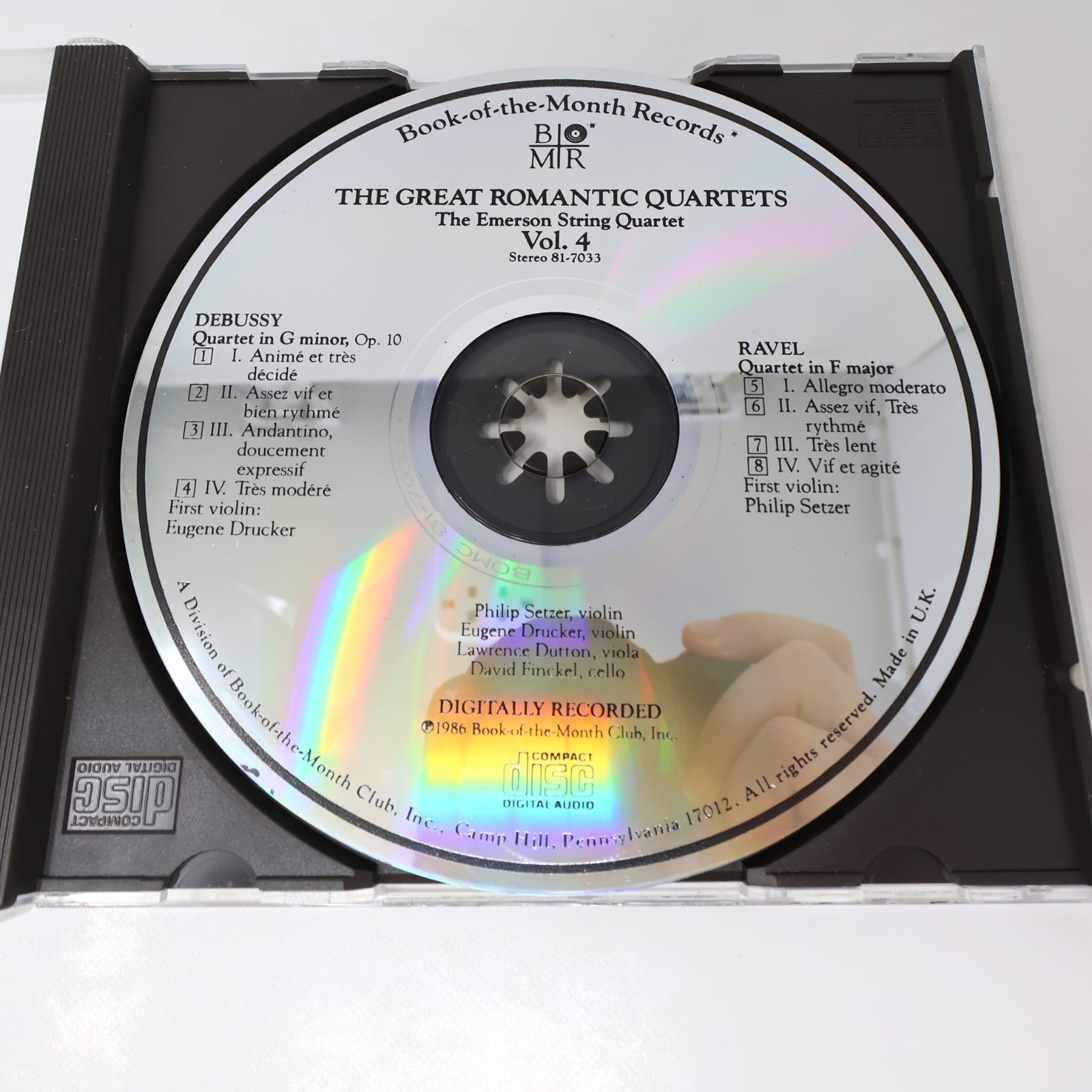 The Great Romantic Quartets #2-3-4 Book of The Month BMR 3 CD Lot Shumann/Brahms