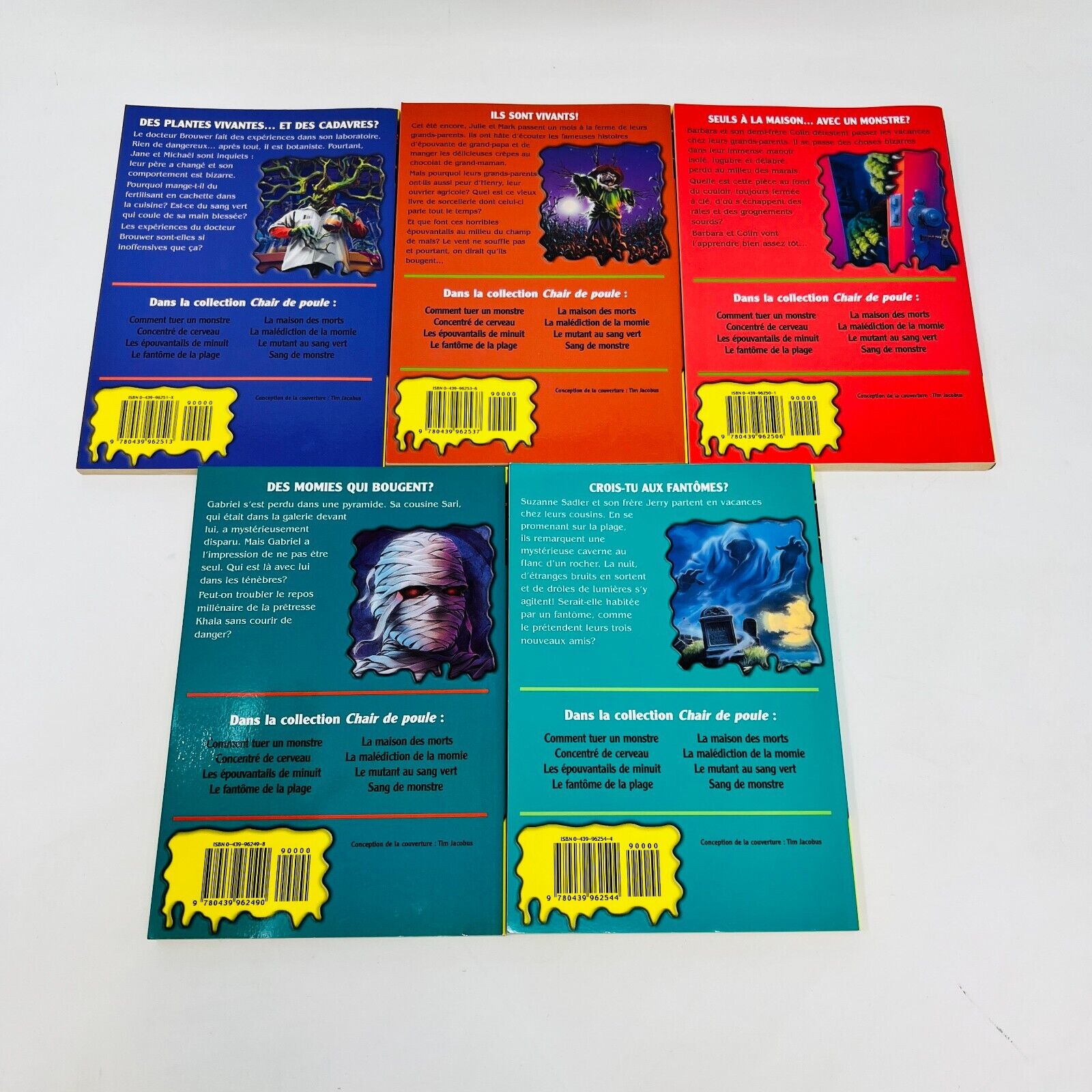 5x Chair de Poule Scholastic Goosebumps in French/Français R.L. Stine Lot Livres