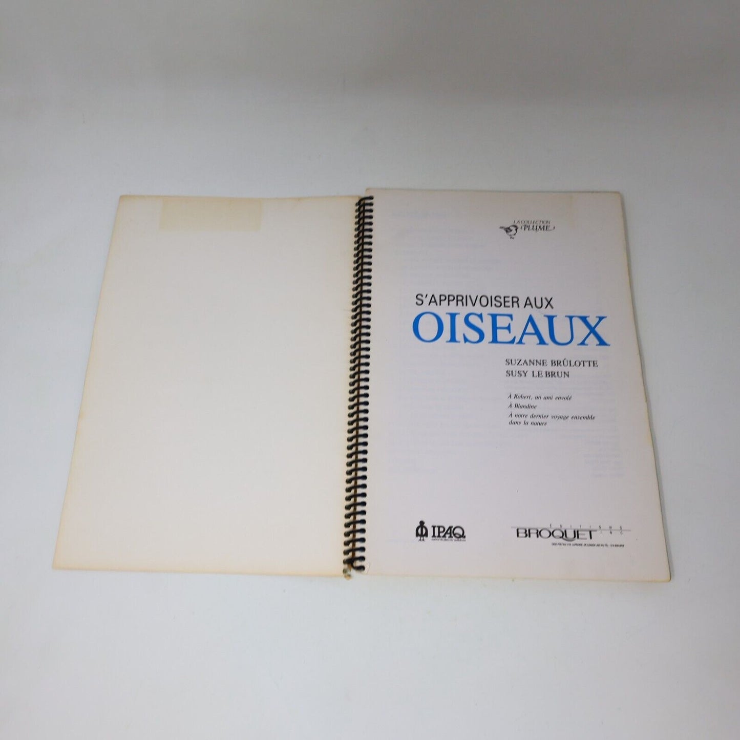 1989 S'Appivoiser aux Oiseaux Suzanne Brûlotte Susy le Brun La Collection Plume