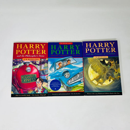 Harry Potter #1-2-3 Lot of Raincoast Paperback Books Rowling Philosopher's Stone