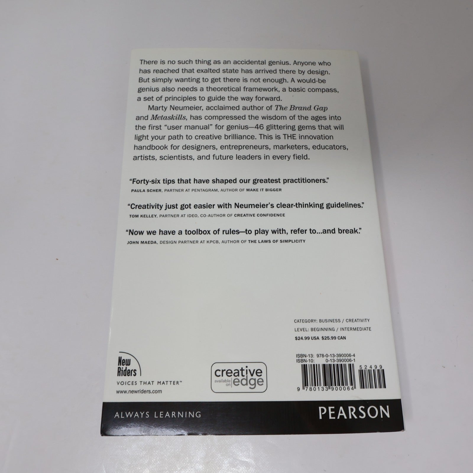 The 46 Rules of Genius an Innovator's Guide to Creativity Marty Neumeier 2014 PB