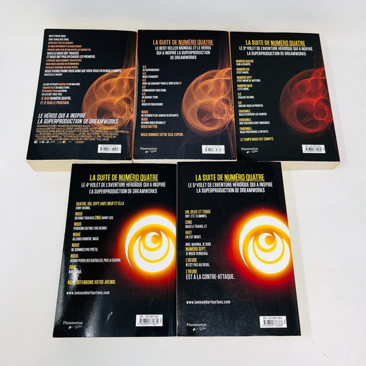 Lot de 5 Livres de Pittacus Lore Numéro Quatre/Pouvoir des Six Français/French