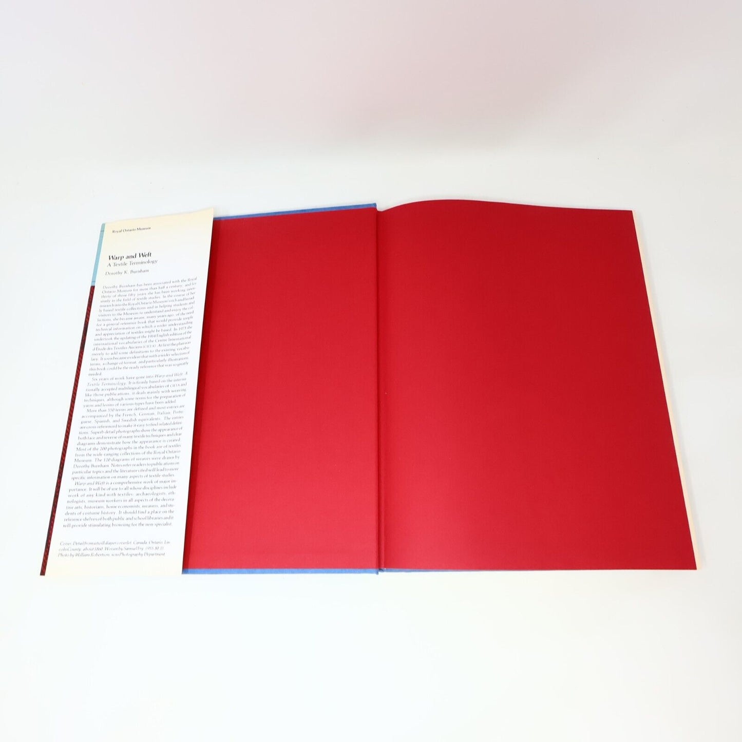 1980 Warp and Weft a Textile Terminology by Dorothy K. Burnham Hardcover HC ROM