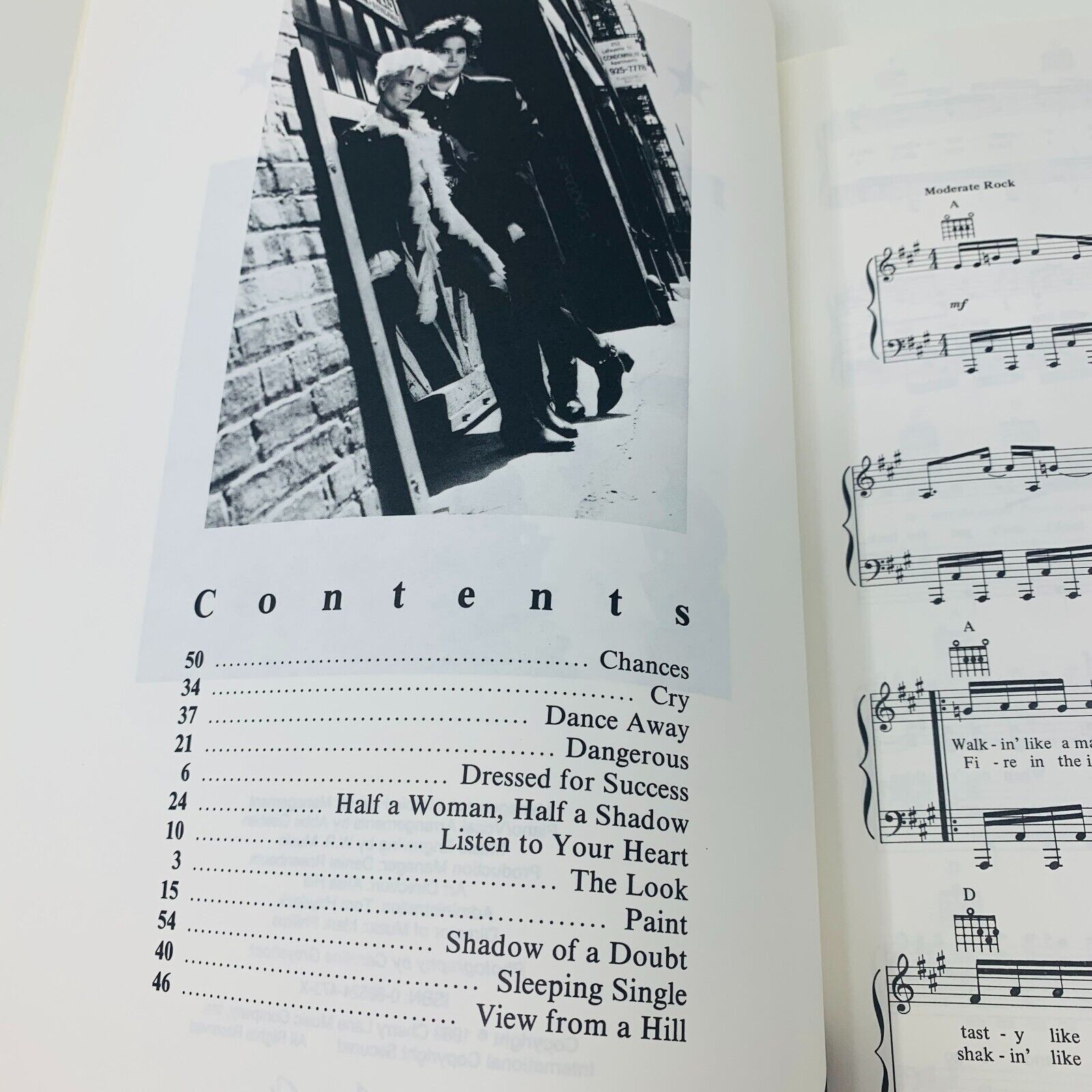 1989 Roxette Look Sharp Songbook Cherry Lane Milton Okun Piano Guitar Fold Out