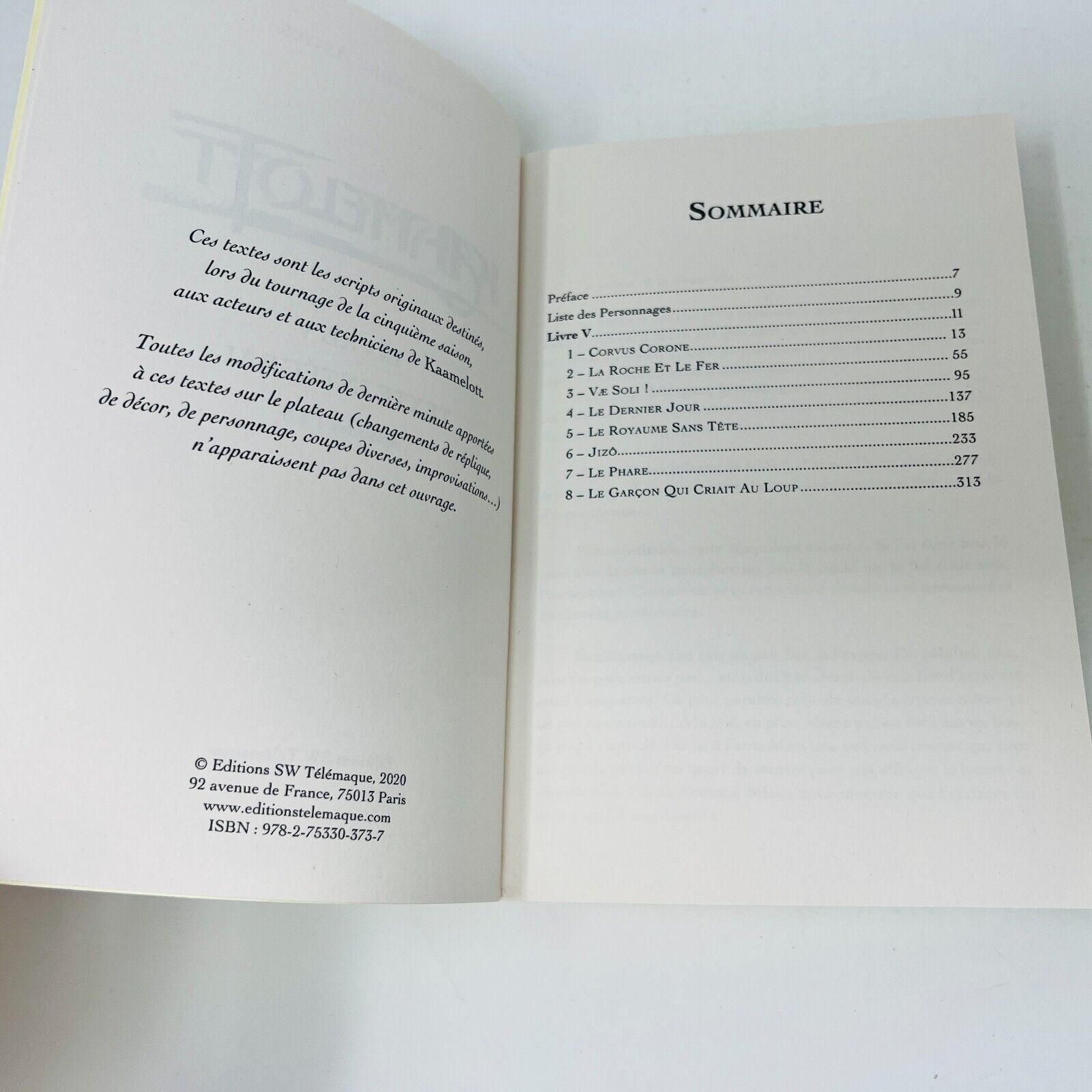 2020 Kamelott Livre V 5 Texte Intégral Épisode 1 à 8 Alexandre Astier Télémasque