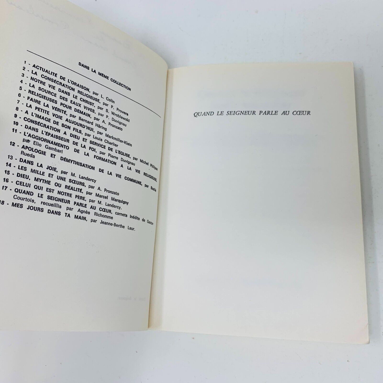 1983 Quand Le Seigneur Parle Au Coeur Carnets Inédits de Gaston Courtois PB