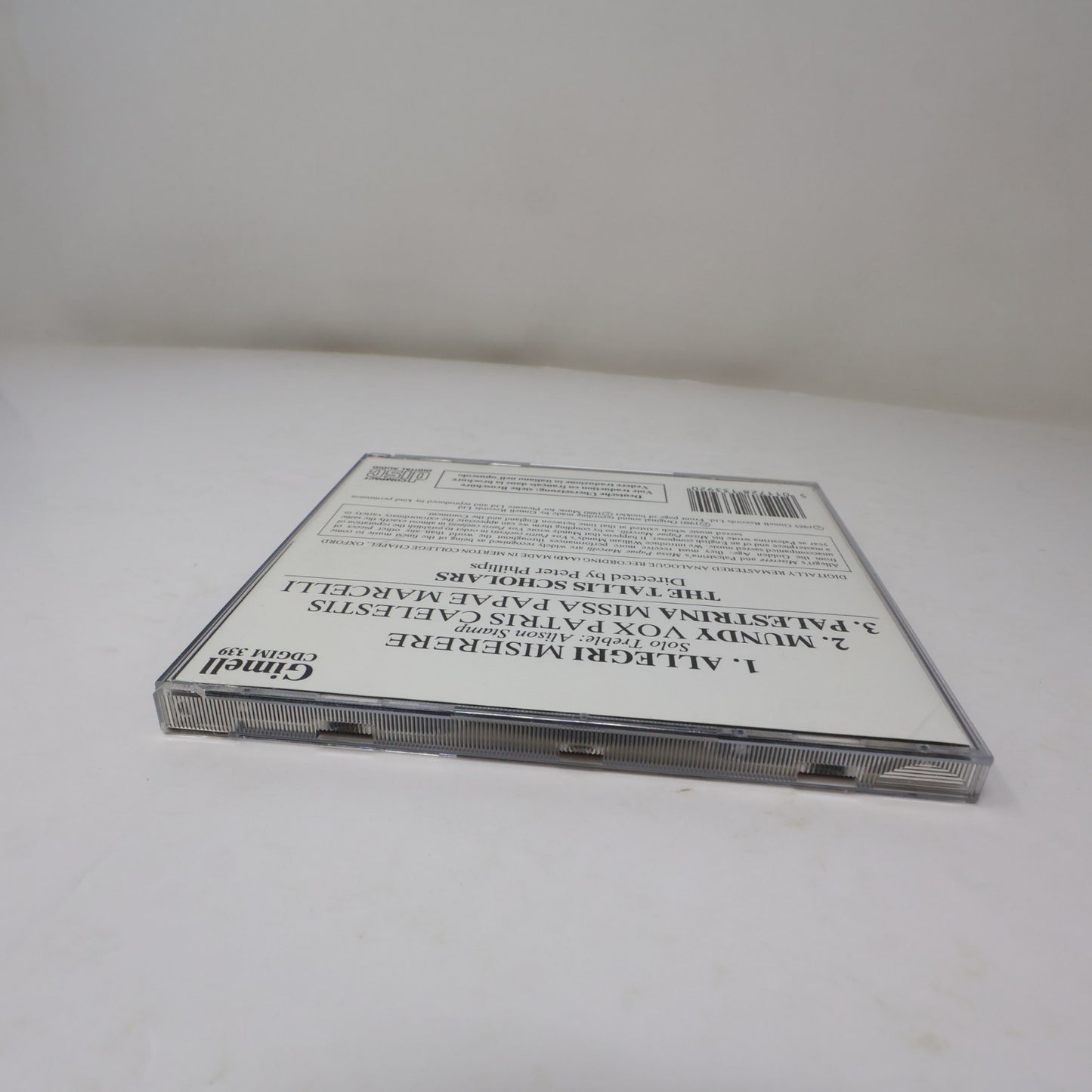 Allegri Miserere CD William Mundy/Palestrina/The Tallis Scholars/Peter Phillips