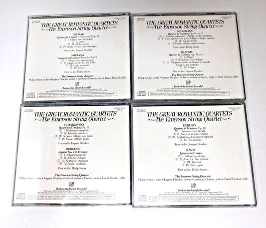 The Great Romantic Quartets #1-4 Book of The Month BMR 4 CD Lot Shumann/Brahms