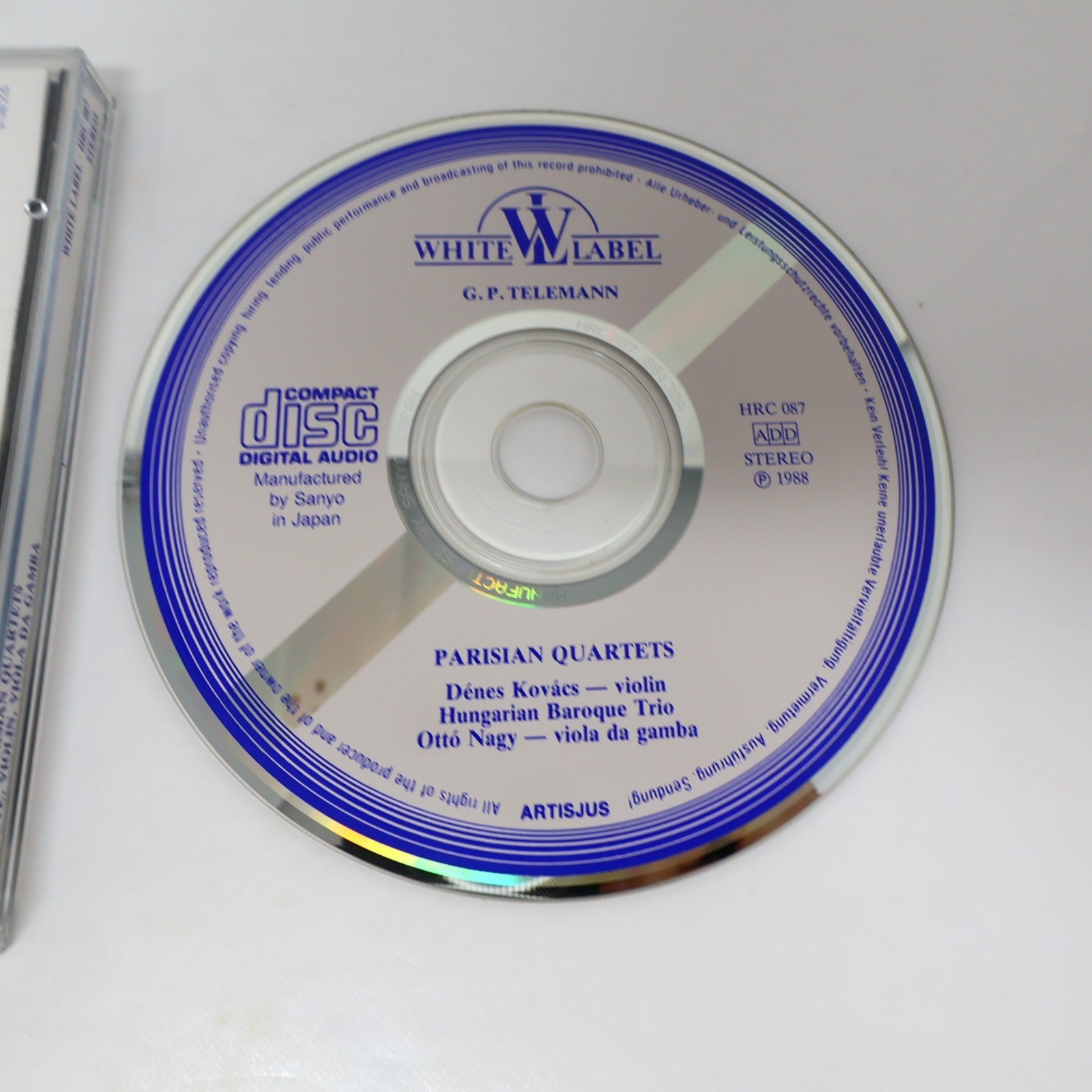 Telemann Parisian Quartets for Flute/Violin/Viola/Continuo CD Kovács/Ottó Nagy