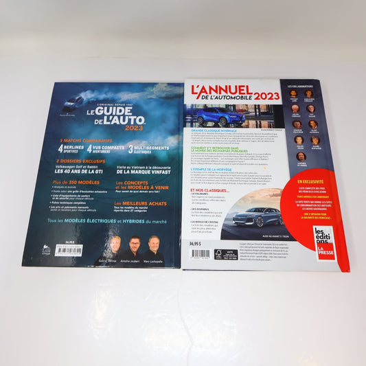 L'Annuel de l'Automobile & Le Guide de L'Auto 2023 Lot 2 Livres Voitures Chars