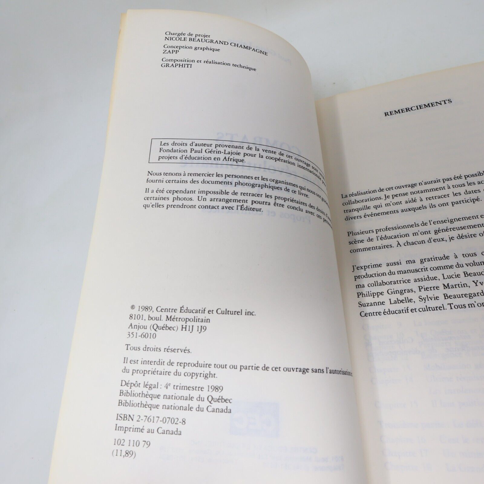 1989 Combats d'un Révolutionnaire Tranquille Paul Gérin-Lajoie Biographie Québec