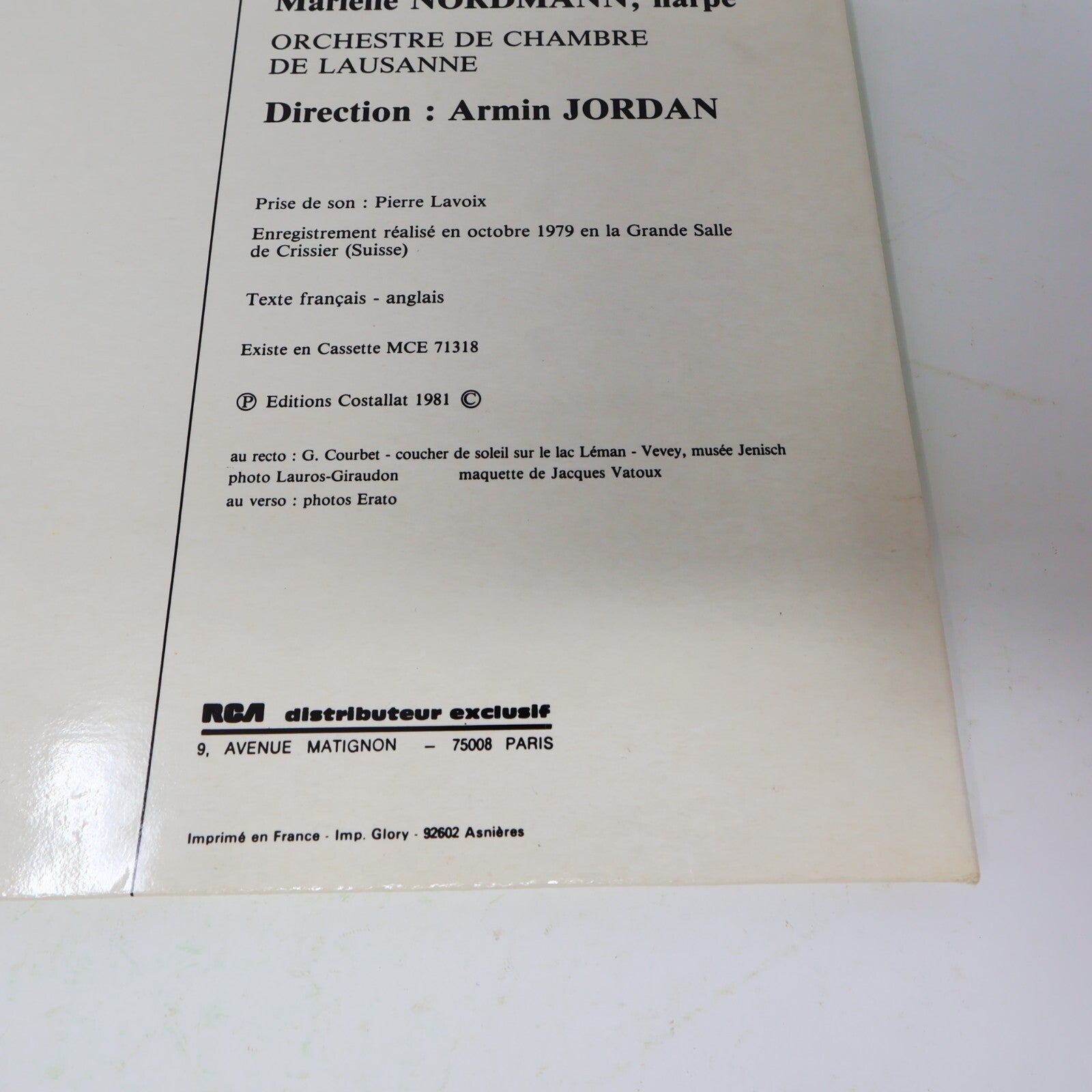 Spohr Pierre Amoyal Marielle Nordmann Concerto Violon Harpe #8 Record STU 71318