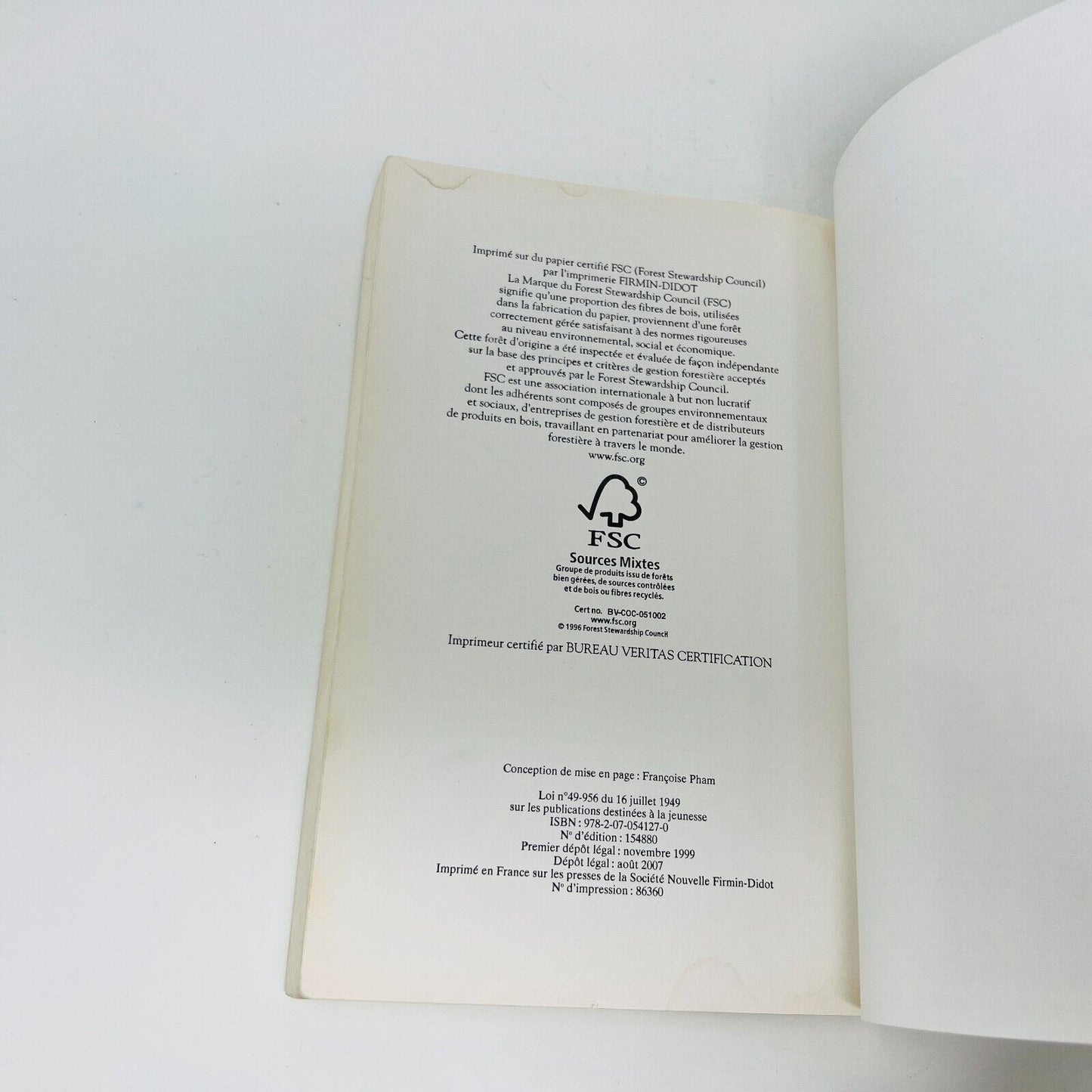 2007 Harry Potter à L'École des Sorciers Gallimard Grand Format Français Rowling