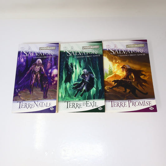 La Légende de Drizzt #1-3 Royaumes Oubliés Lot 3 Livres R.A. Salvatore Français