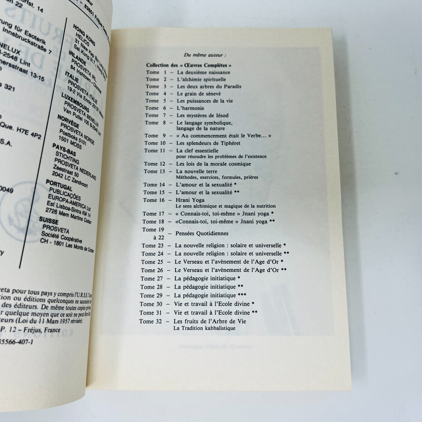 Les Fruits de l'Arbre de Vie la Tradition Kabbalistique #32 de Mikhaël Aïvanhov