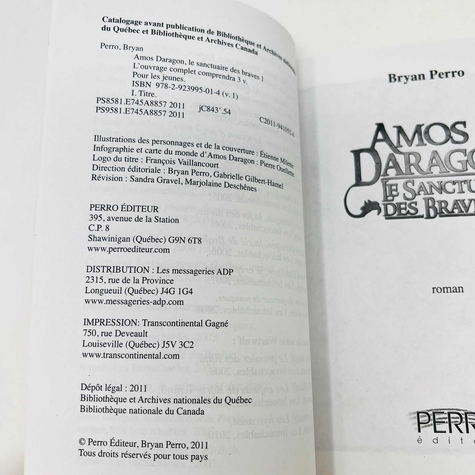 Amos Daragon Le Sanctuaire des Braves #1-3 Série Complète Bryan Perro Lot Livres