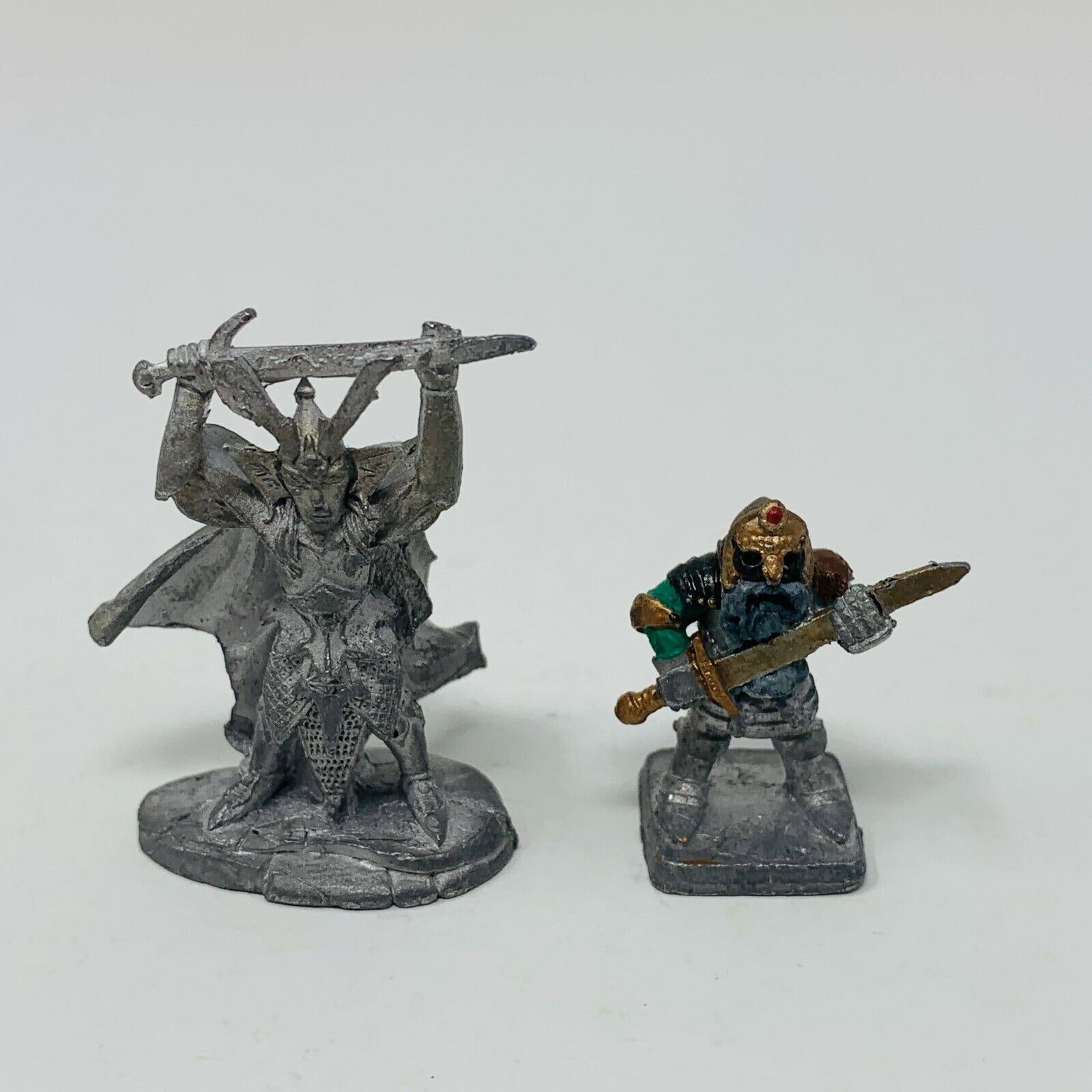 4 Miniatures Metal Figures Ral Partha & RAFM Orc Biker Elven Dwarf Mixed Lot 90s