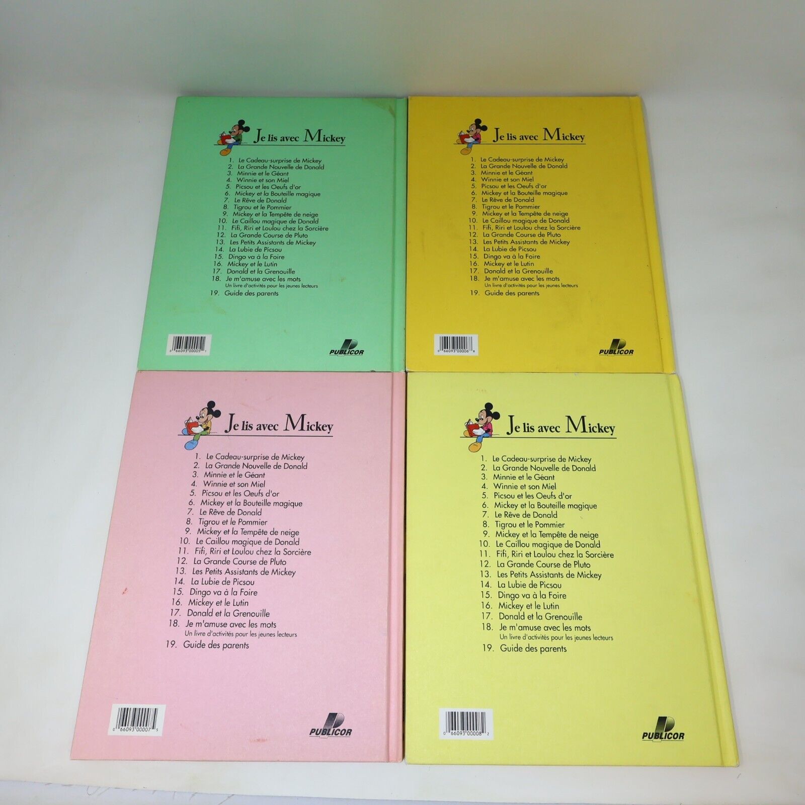 Lot 17 Livres Je Lis avec Mickey Walt Disney Publicor Jeunes Enfants Français HC