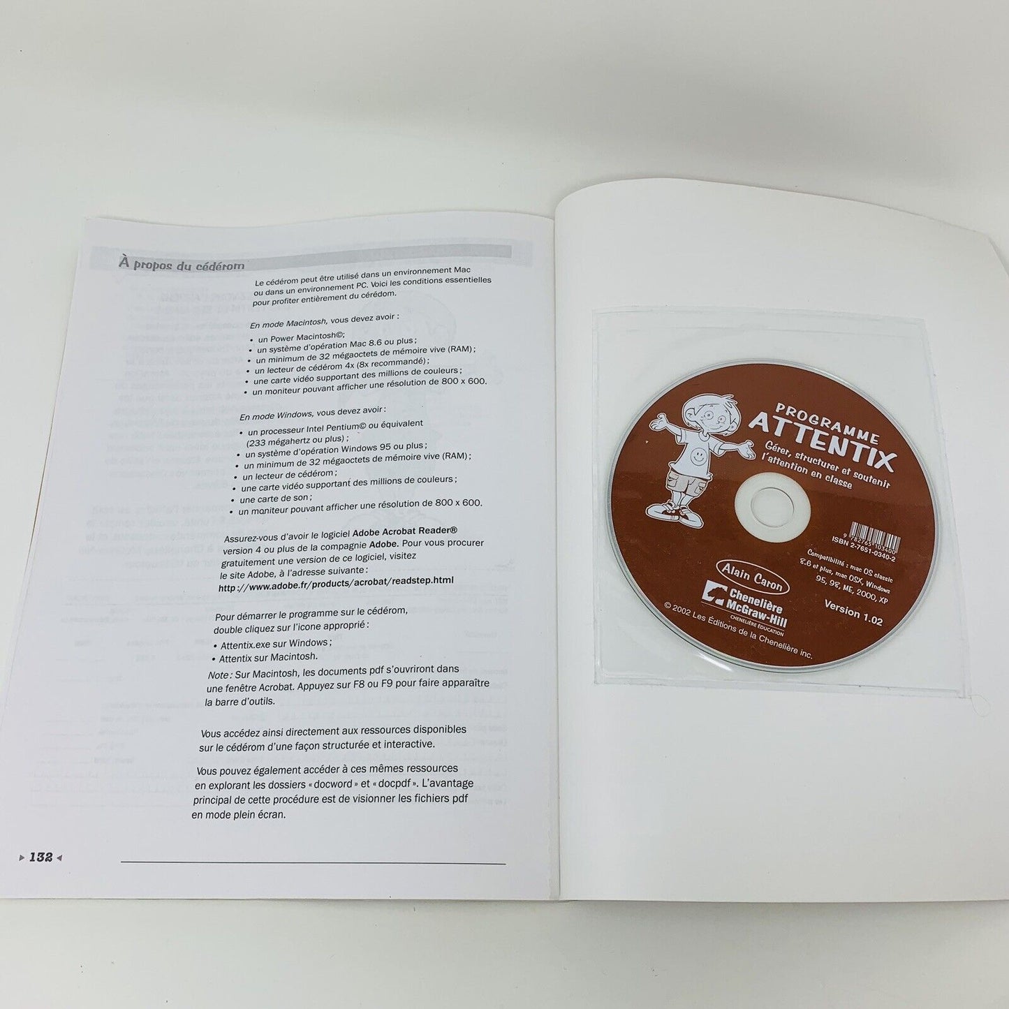 Programme Attentix Gérer Structurer l'Attention en Classe Alain Caron Livre Book