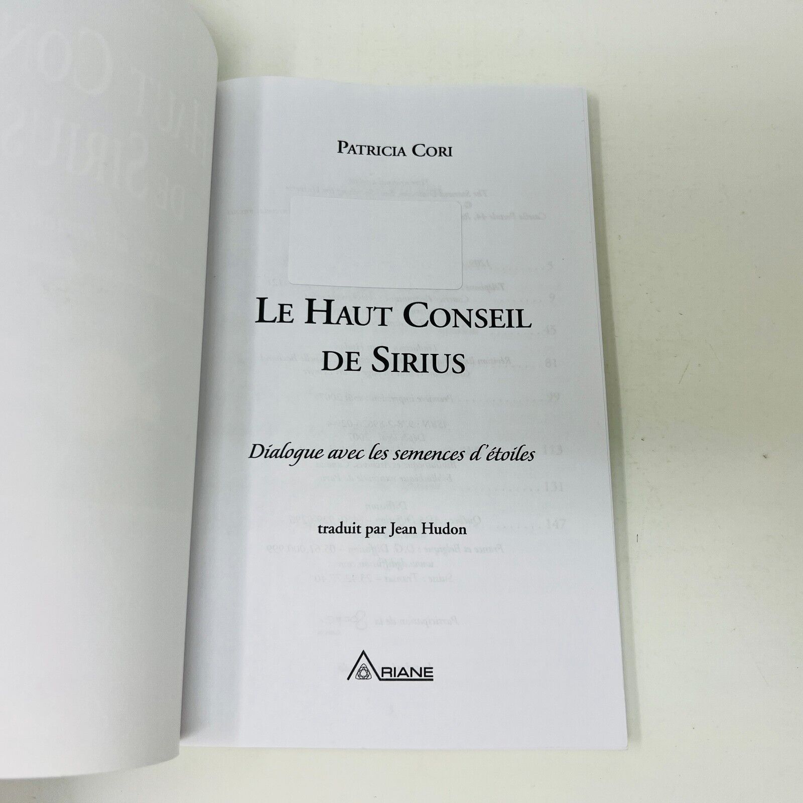 2007 Le Haut Conseil de Sirius de Patricia Cori Ariane Français/French Paperback