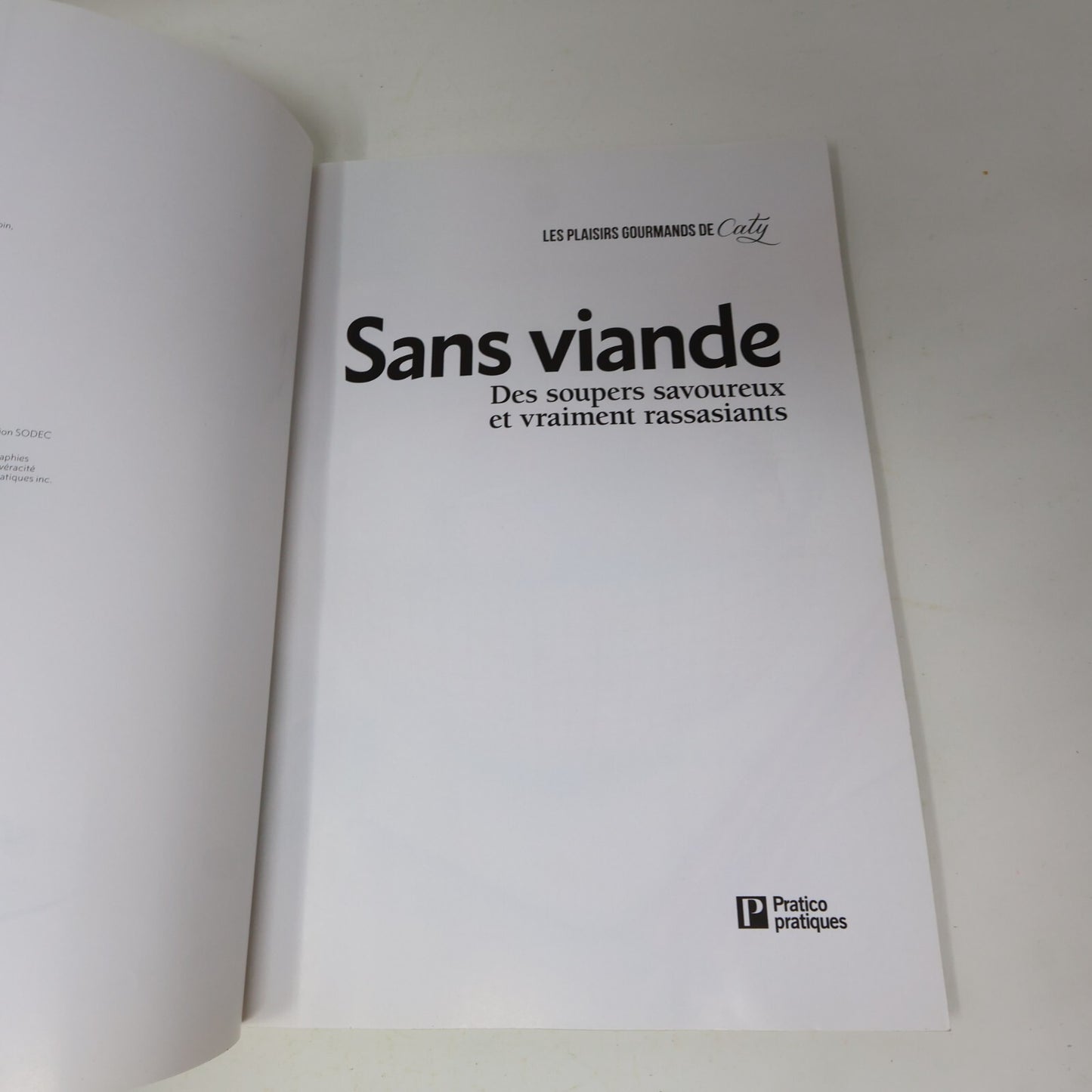 2016 Sans Viande des Soupers Savoureux Caty Bérubé Cuisine Recettes Québec Livre