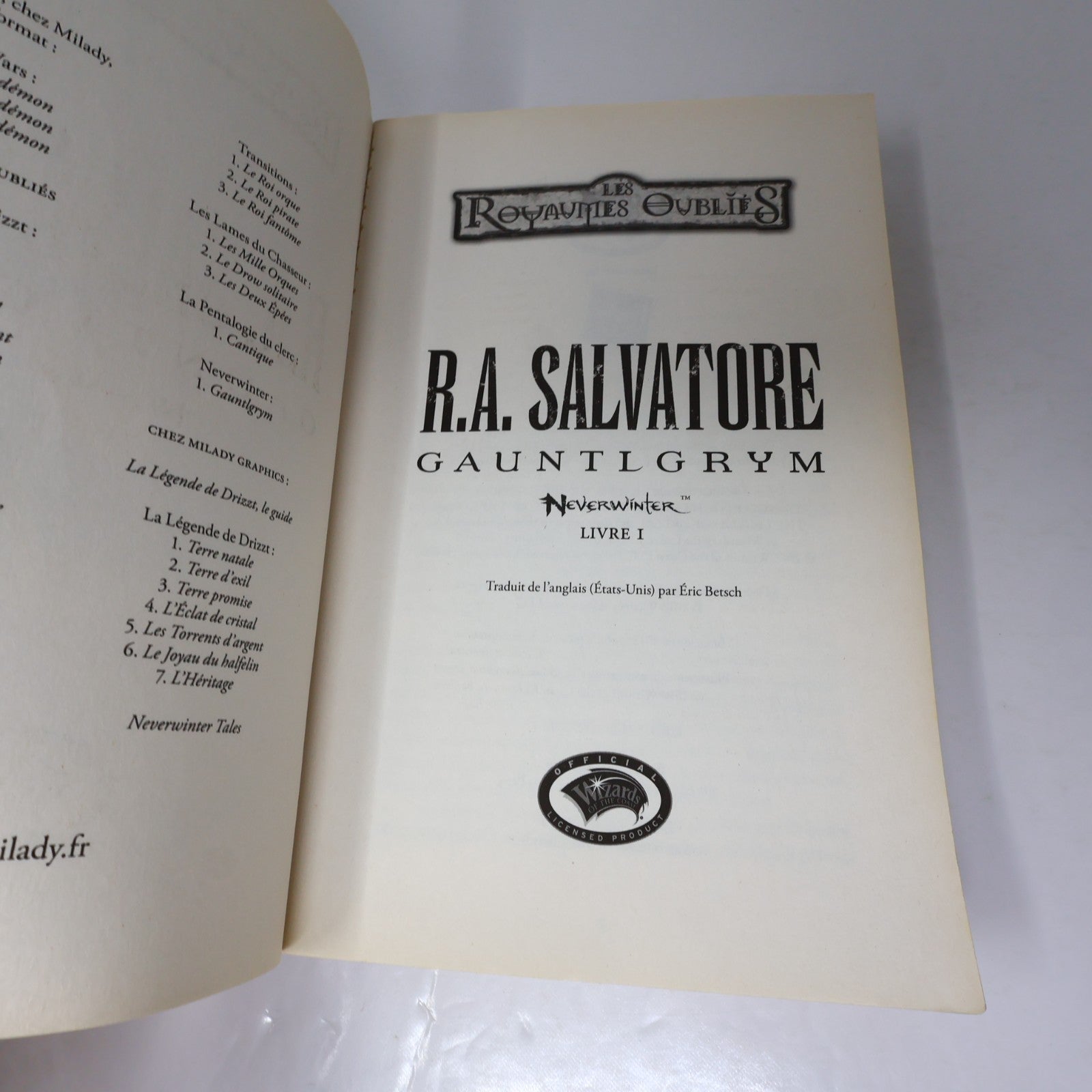 Gauntlgrym R. A. Salvatore Neverwinter #1 Les Royaumes Oubliés D&D 2012 PB Livre