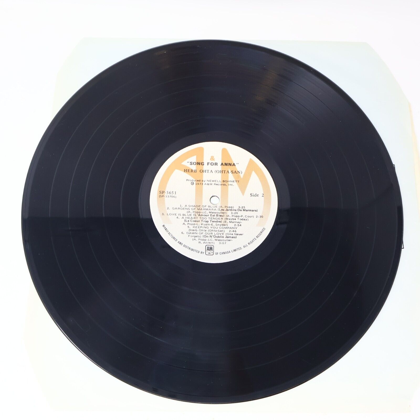 Herb Ohta Song For Anna LP Record Vinyl 1973 Canada A&M Records SP-3651 1970s